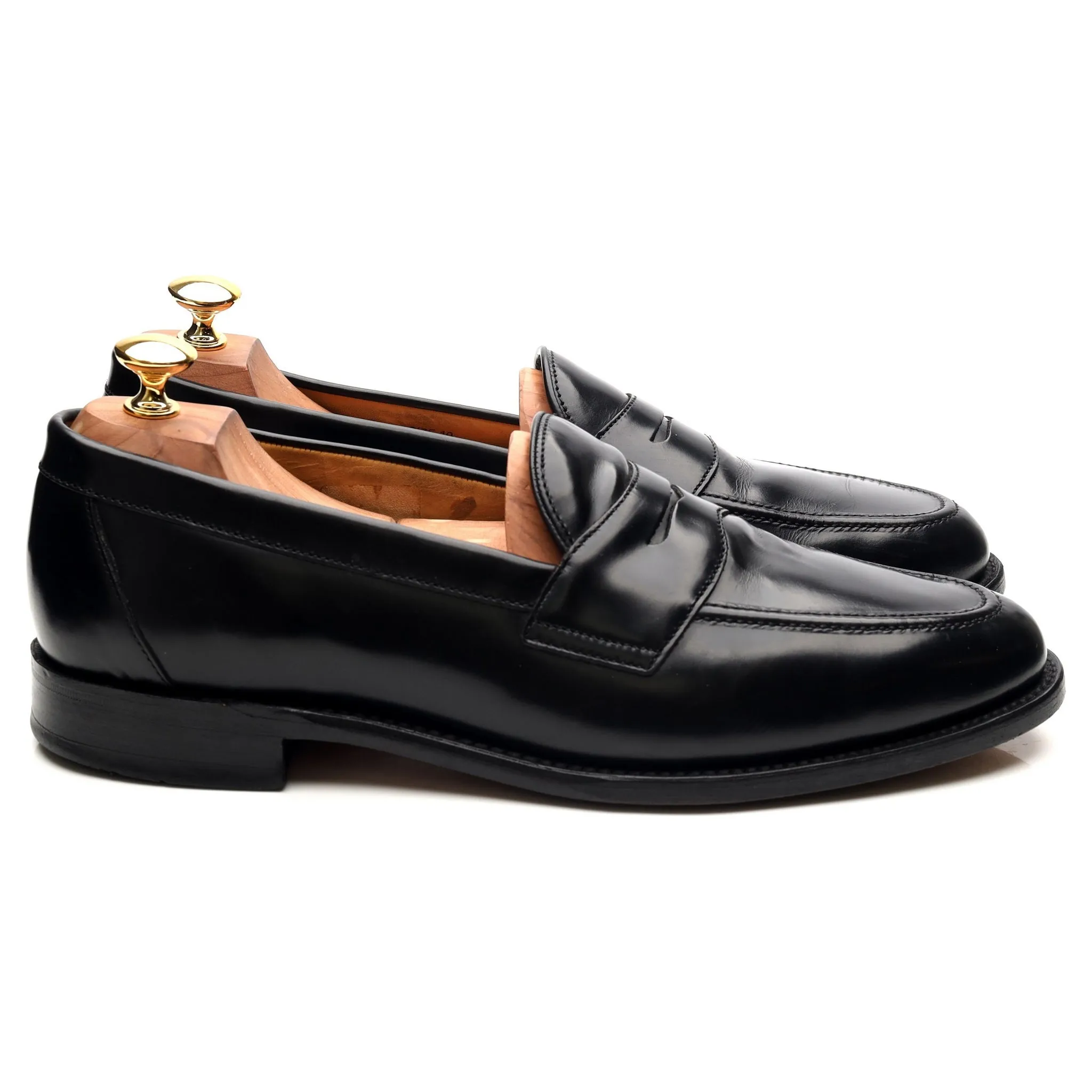 'Eton' Black Leather Loafers UK 10 F