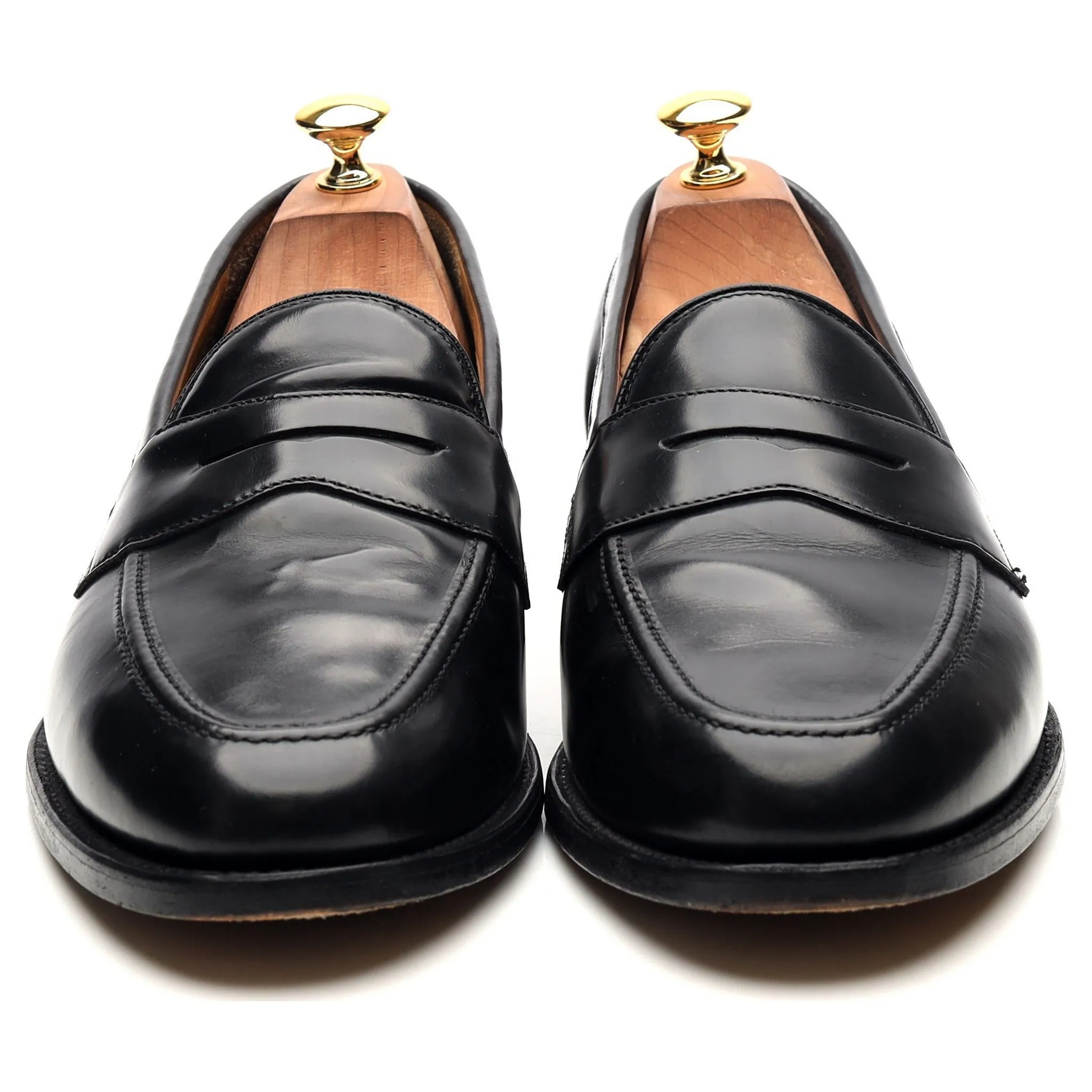 'Eton' Black Leather Loafers UK 10 F