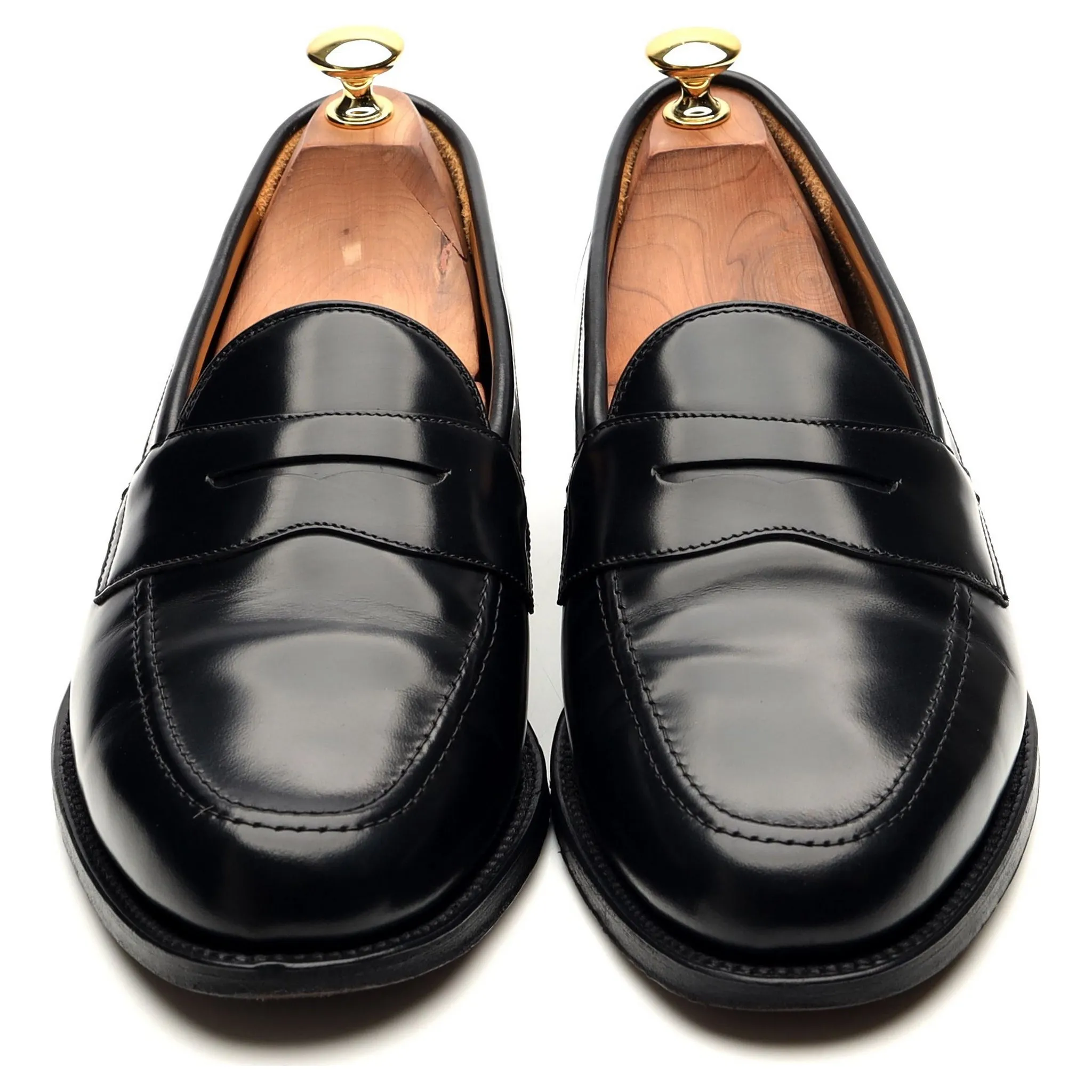 'Eton' Black Leather Loafers UK 9 F