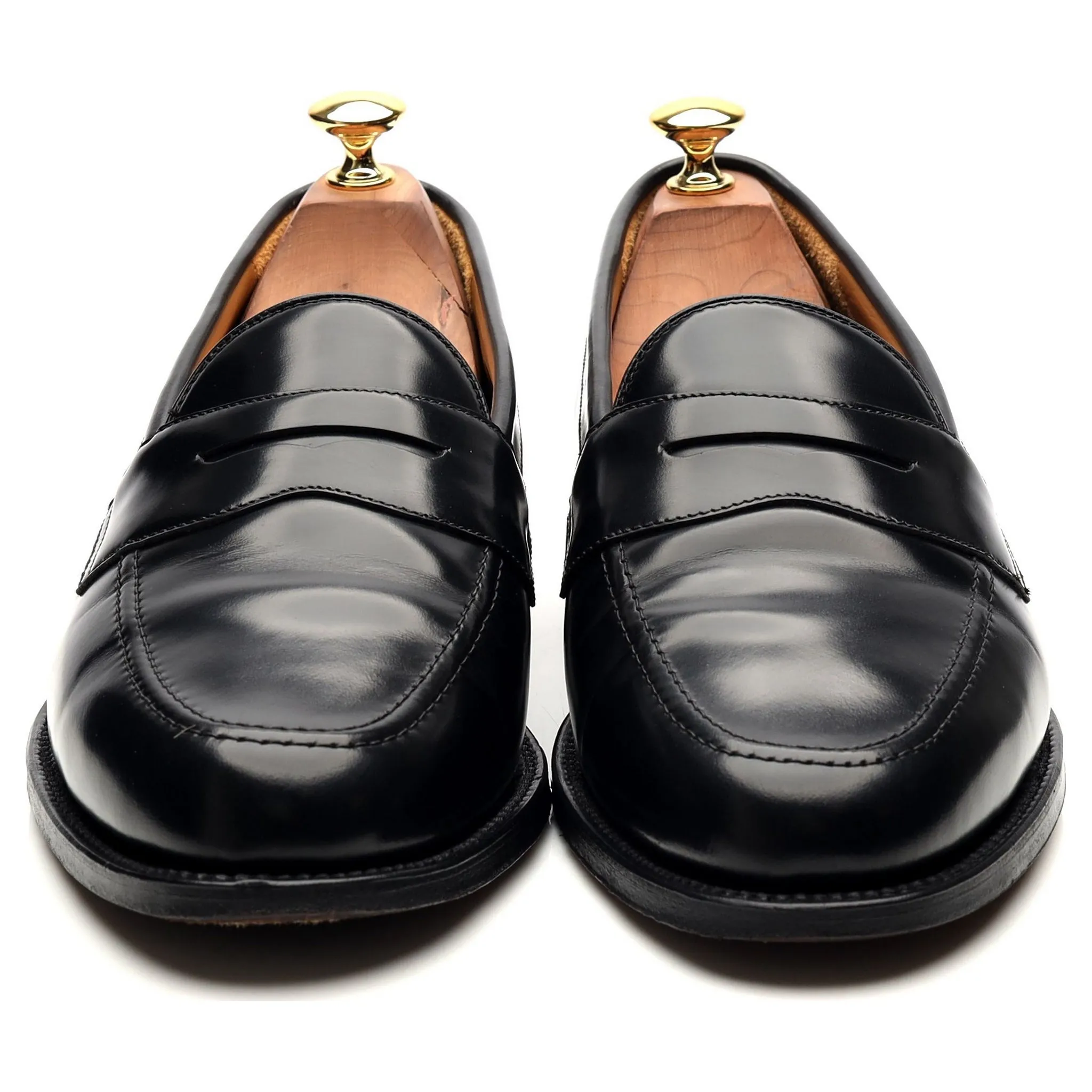 'Eton' Black Leather Loafers UK 9 F