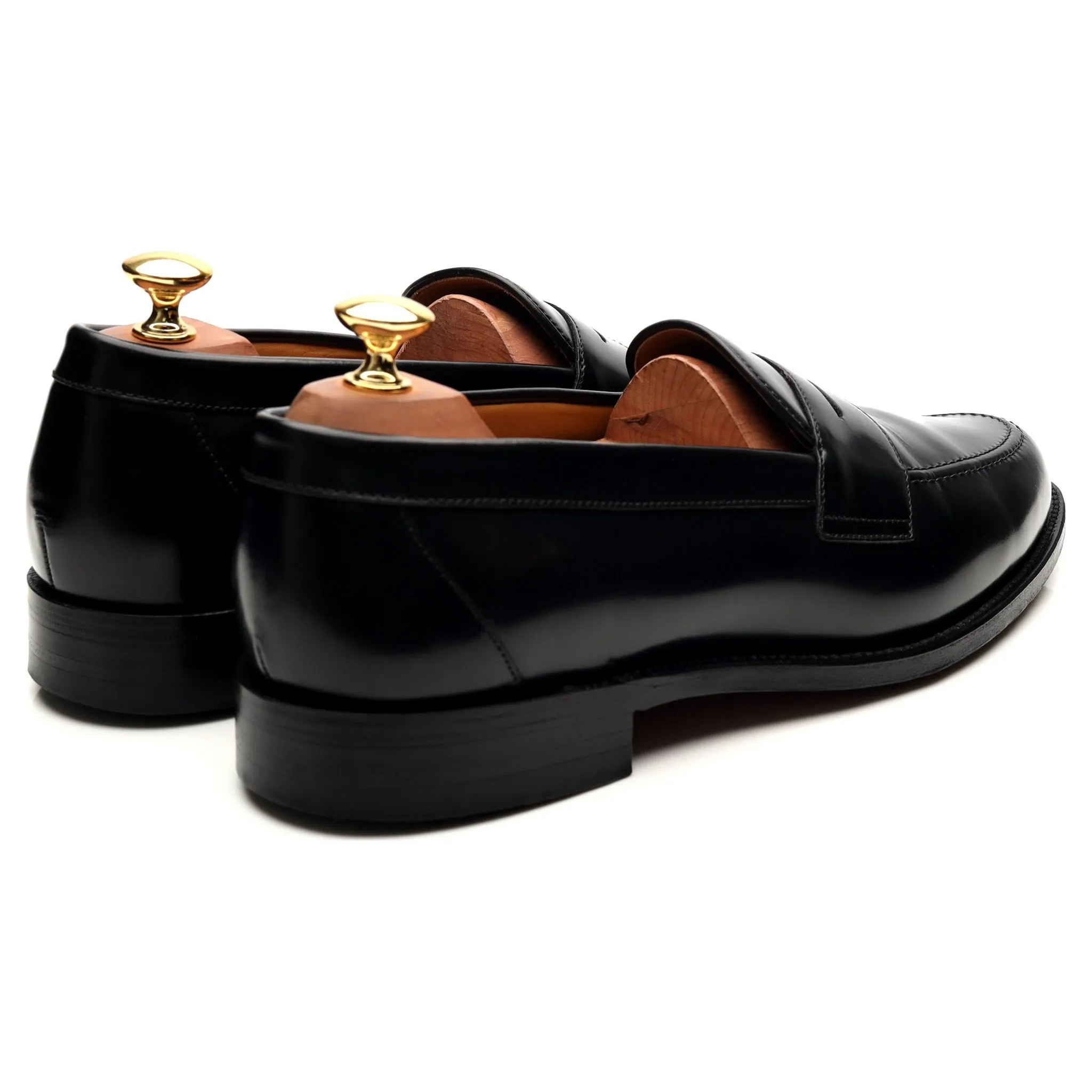 'Eton' Black Leather Loafers UK 9 F