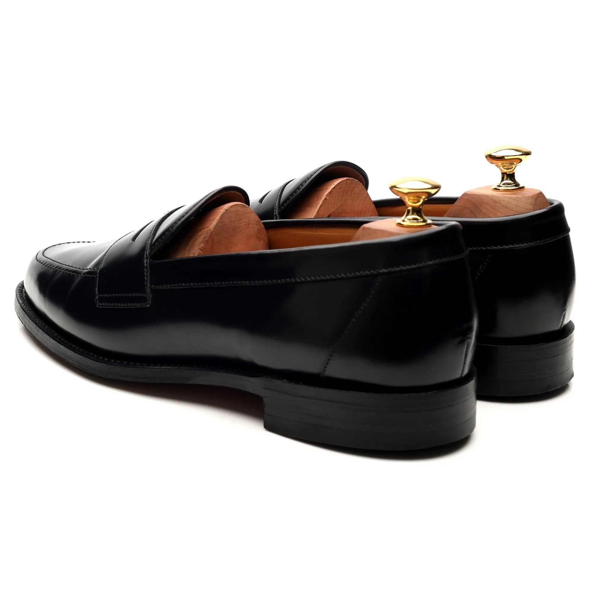 'Eton' Black Leather Loafers UK 9 F