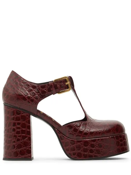 Etro   105mm Croc embossed leather pumps 