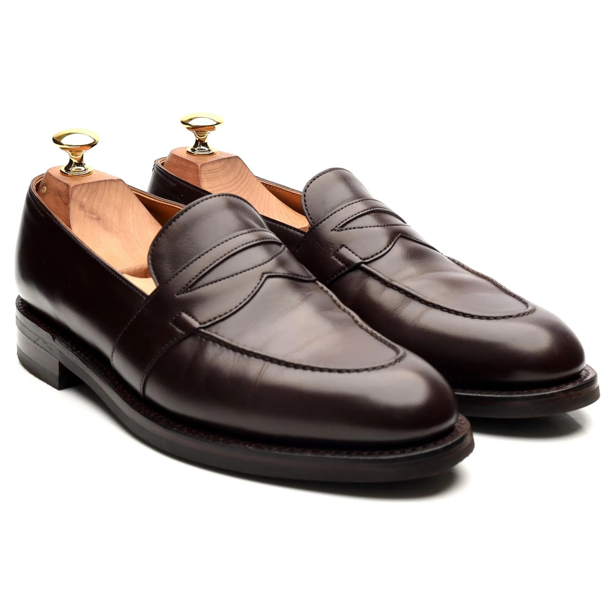 'Fencote' Dark Brown Leather Loafers UK 6.5 E