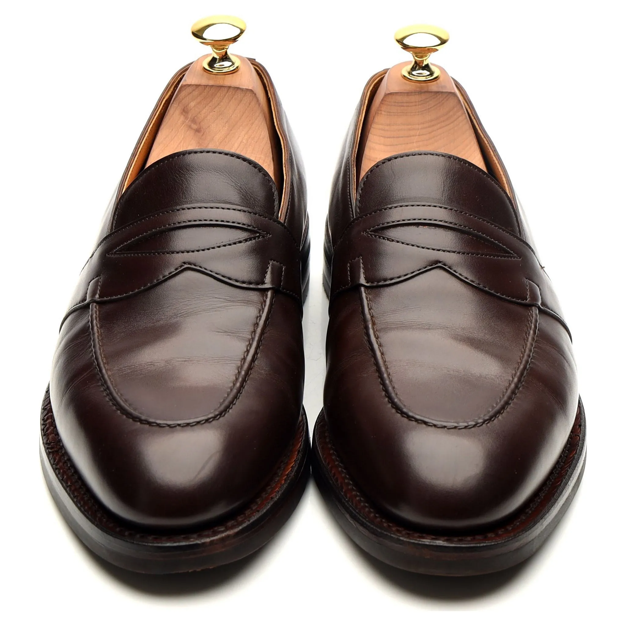 'Fencote' Dark Brown Leather Loafers UK 6.5 E