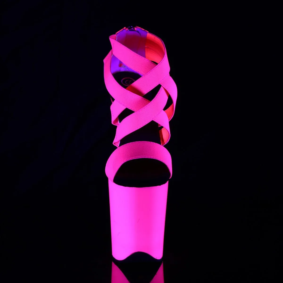 FLAMINGO-869UV Neon Hot Pink Elastic Band-Patent/Neon Hot Pink