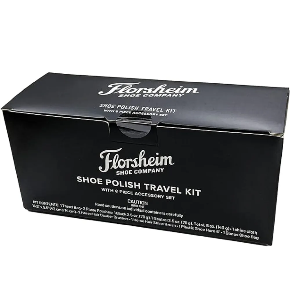 Florsheim unisex adult Polish Travel Shoe Care Kit | Black | One Size US