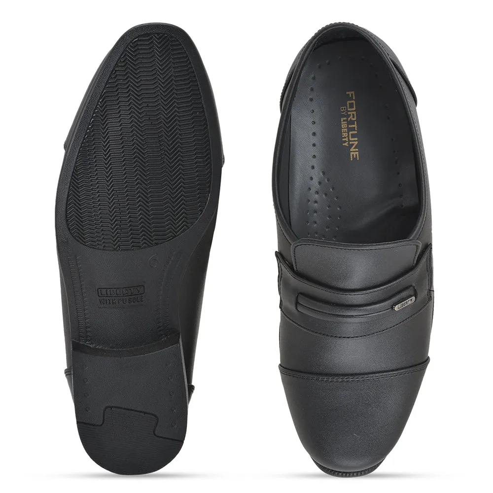 Fortune (Black) Penny Loafer Shoes For Men By Liberty