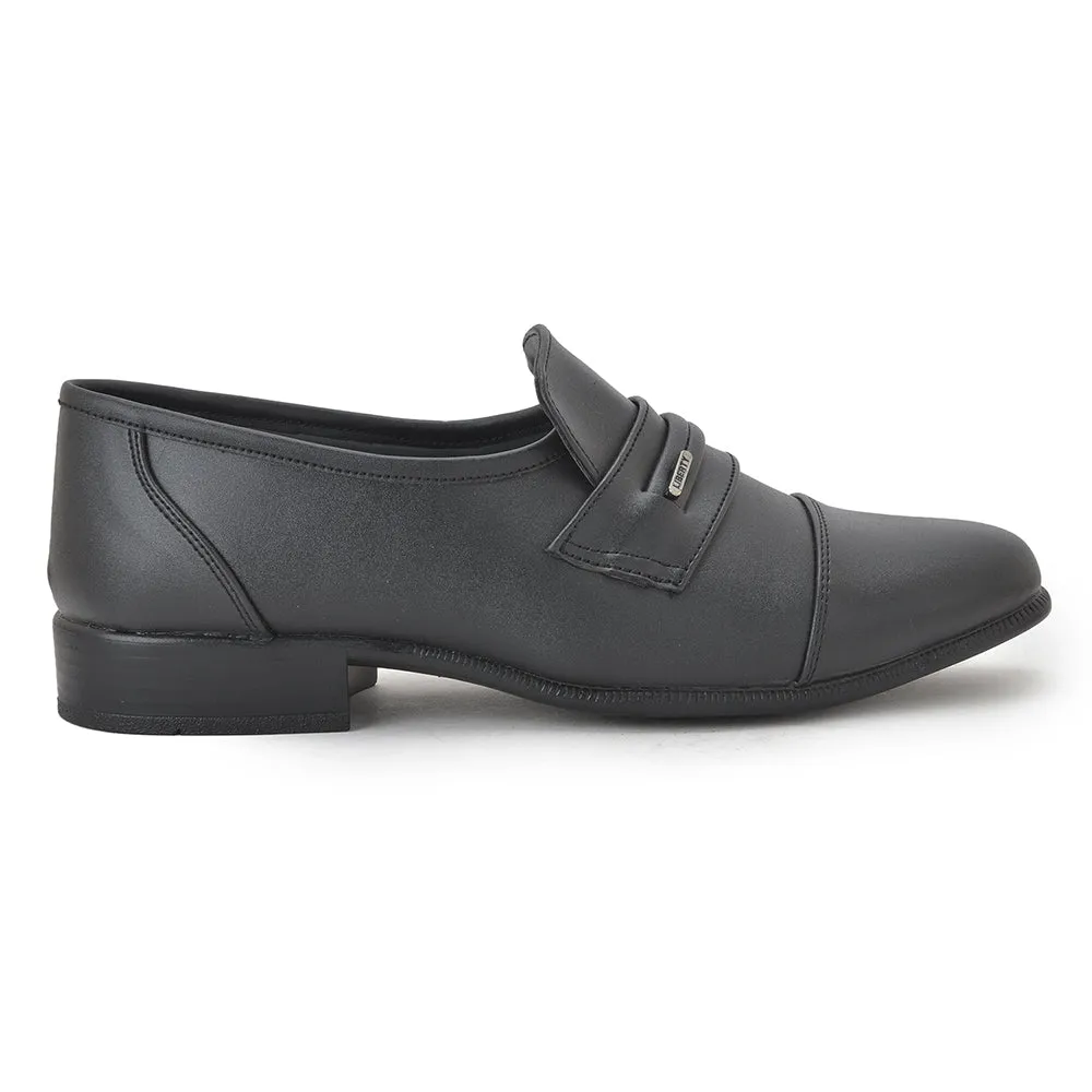 Fortune (Black) Penny Loafer Shoes For Men By Liberty