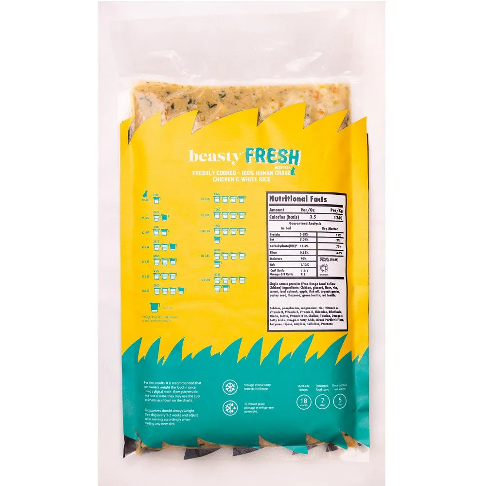 Frozen Cooked - 100% Human Grade Chicken & White Rice Dog Food