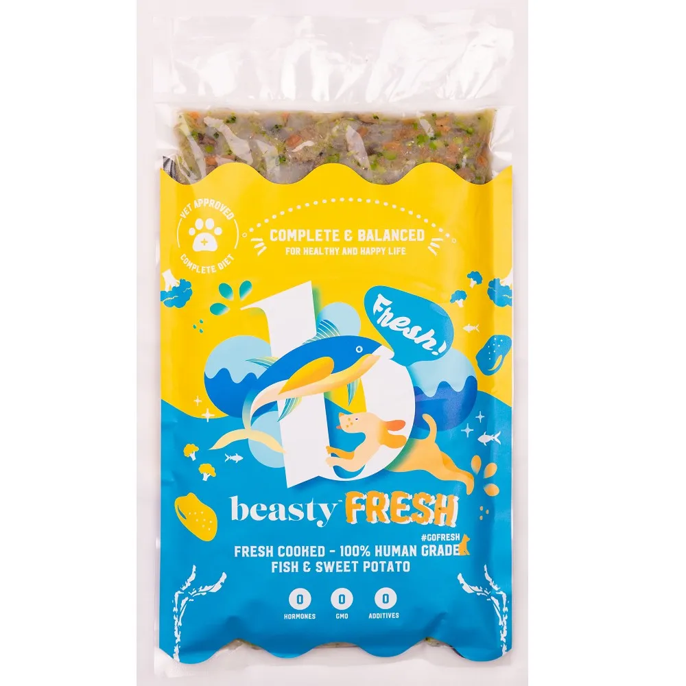 Frozen Cooked - 100% Human Grade Fish & Sweet Potato Dog Food