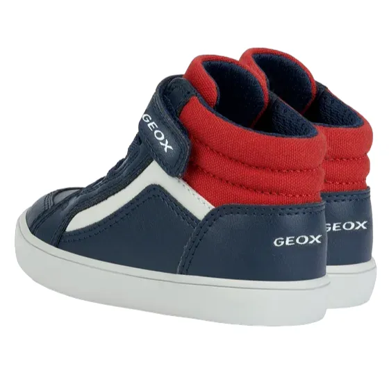 Geox scarpa alta da bambino con laccio elastico e velcro Gisli B361ND 05410 C0735 blu-rosso