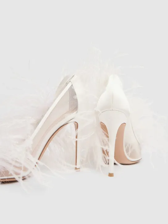 Gianvito Rossi   105mm Suzy mesh &amp; feather pumps 