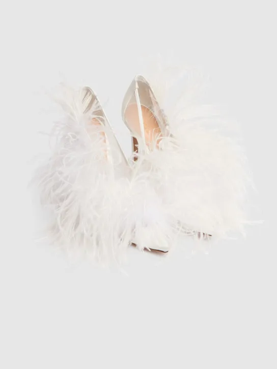 Gianvito Rossi   105mm Suzy mesh &amp; feather pumps 