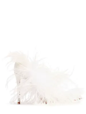 Gianvito Rossi   105mm Suzy mesh &amp; feather pumps 