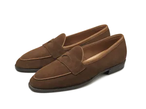 Grand Fenelon Penny Loafers in Tan Noble Suede