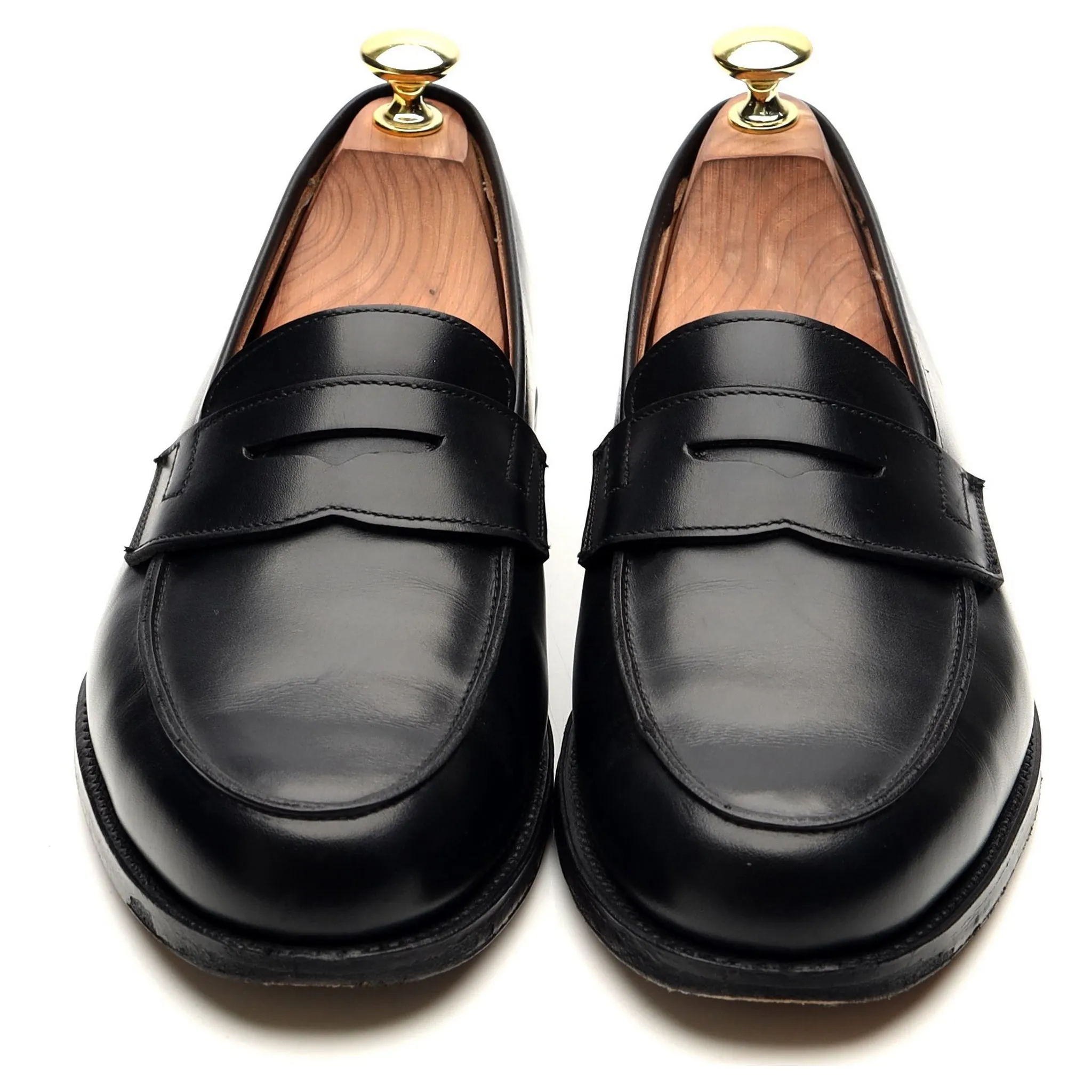 'Grantham 2' Black Leather Loafers UK 7 E