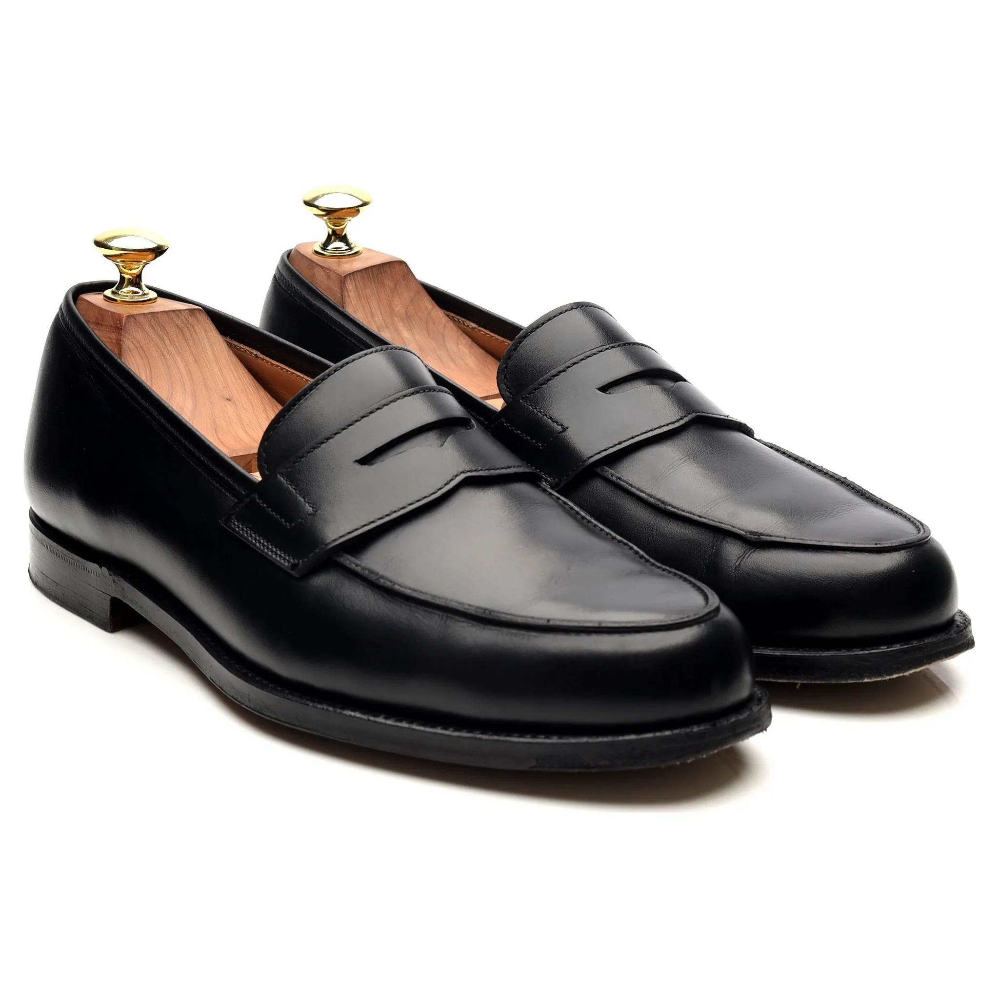 'Grantham 2' Black Leather Loafers UK 7 E