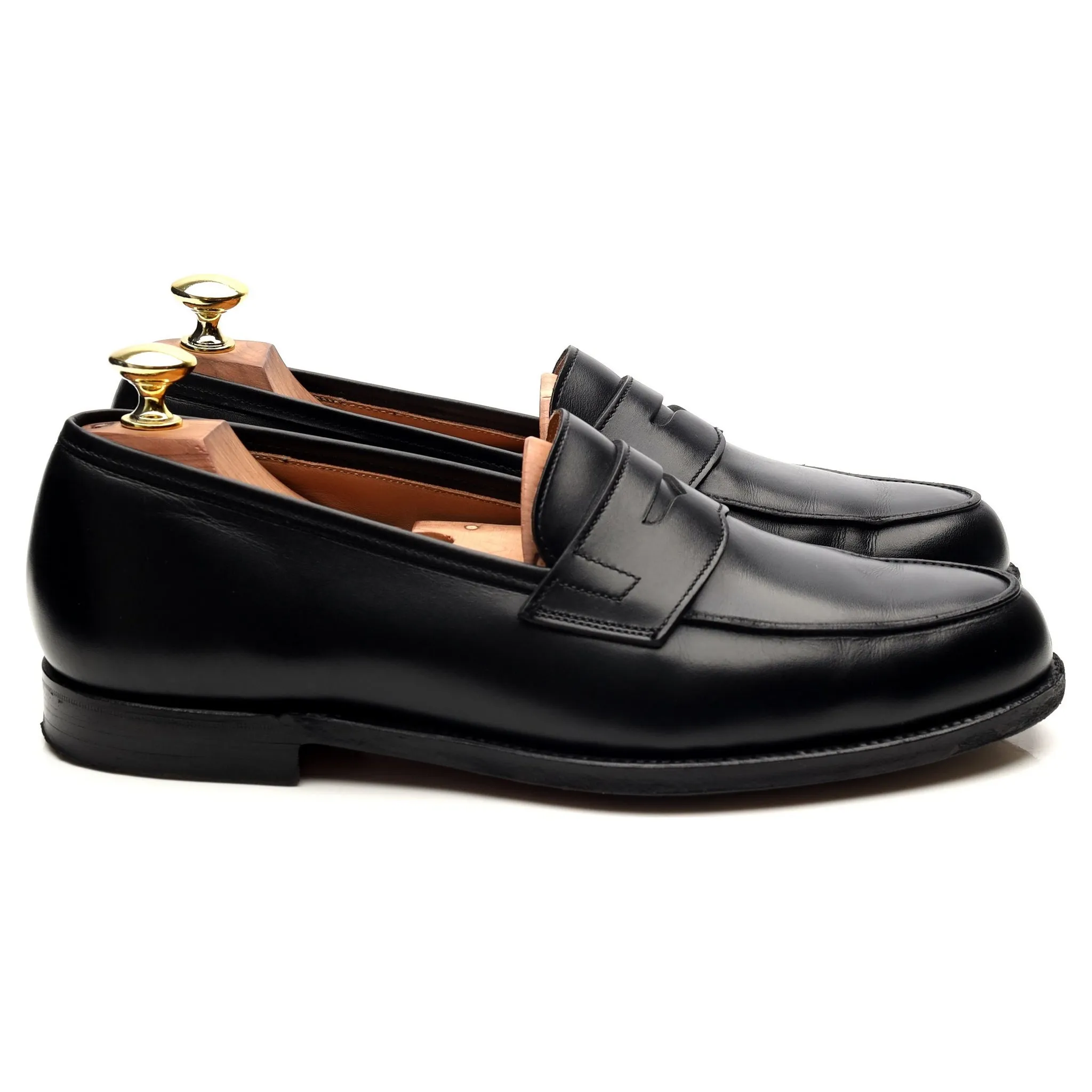 'Grantham 2' Black Leather Loafers UK 7 E