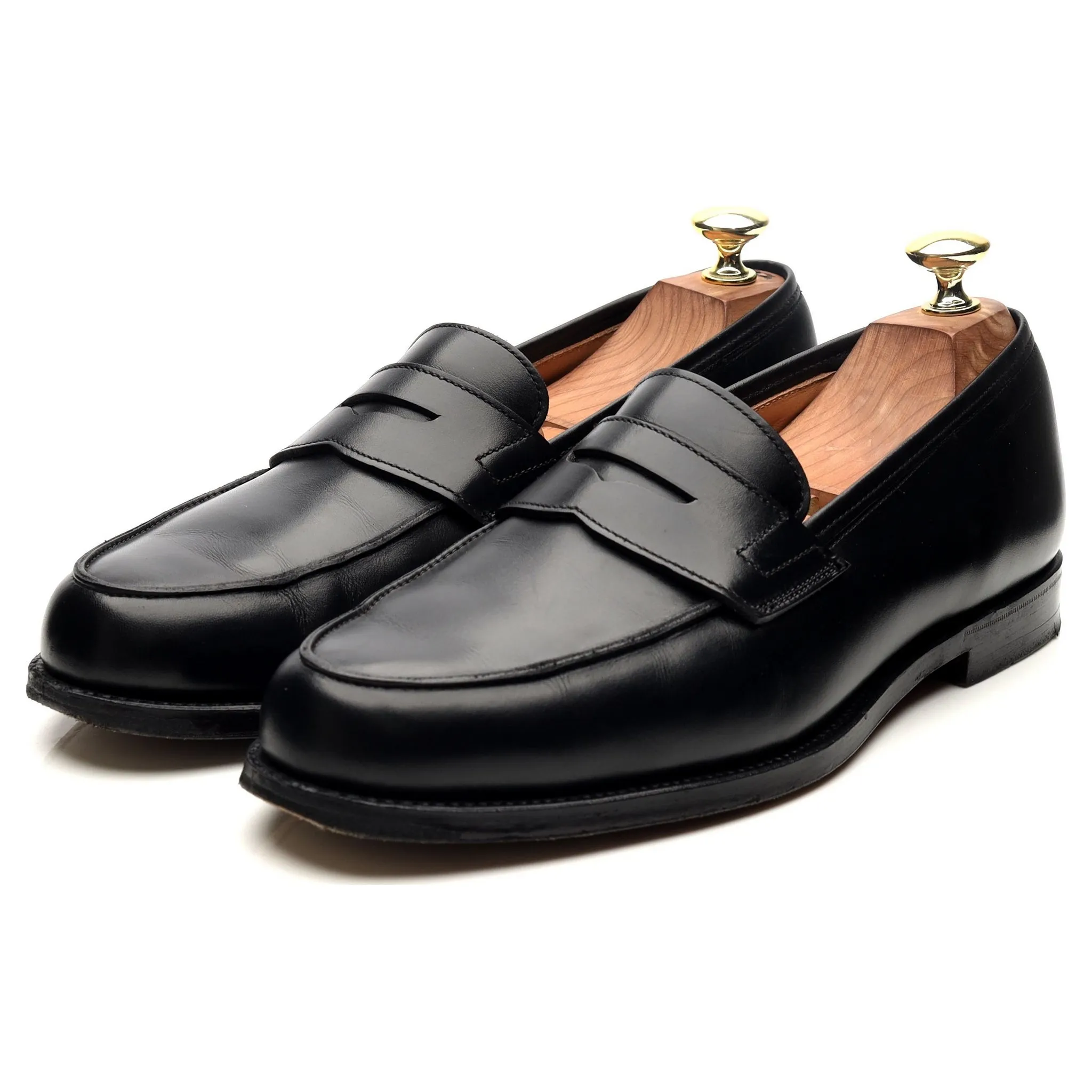 'Grantham 2' Black Leather Loafers UK 7 E