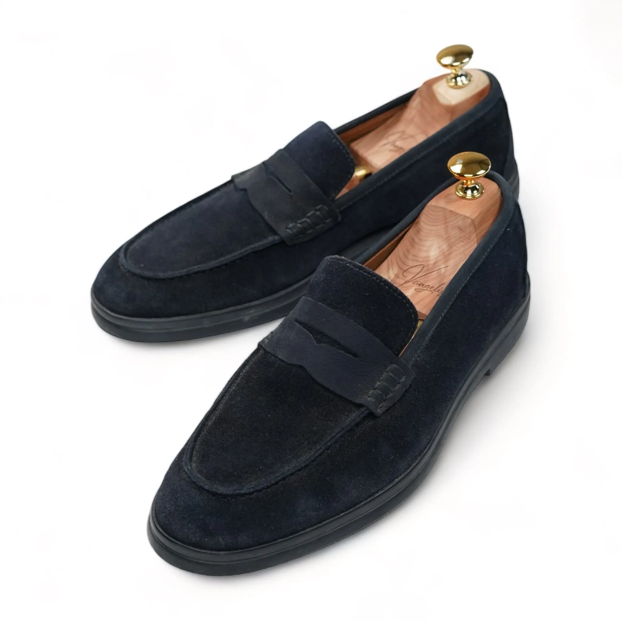 Hackett - Navy Suede Penny Loafers EU 42