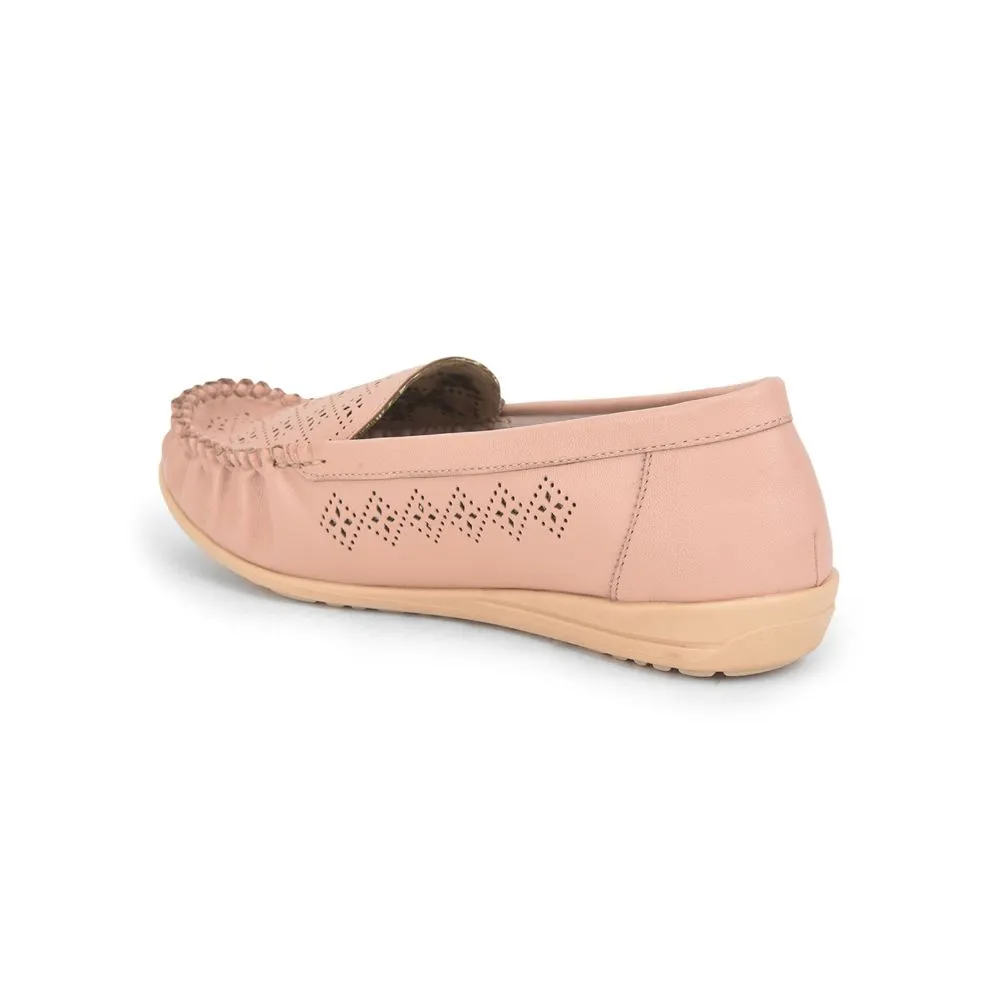 Healers Casual Peach Loafers For Women HM6-11 By Liberty