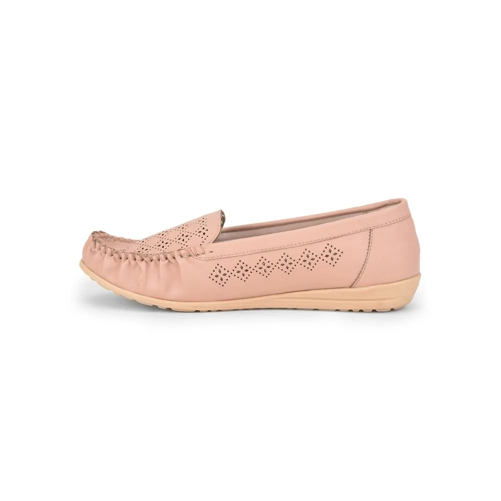 Healers Casual Peach Loafers For Women HM6-11 By Liberty