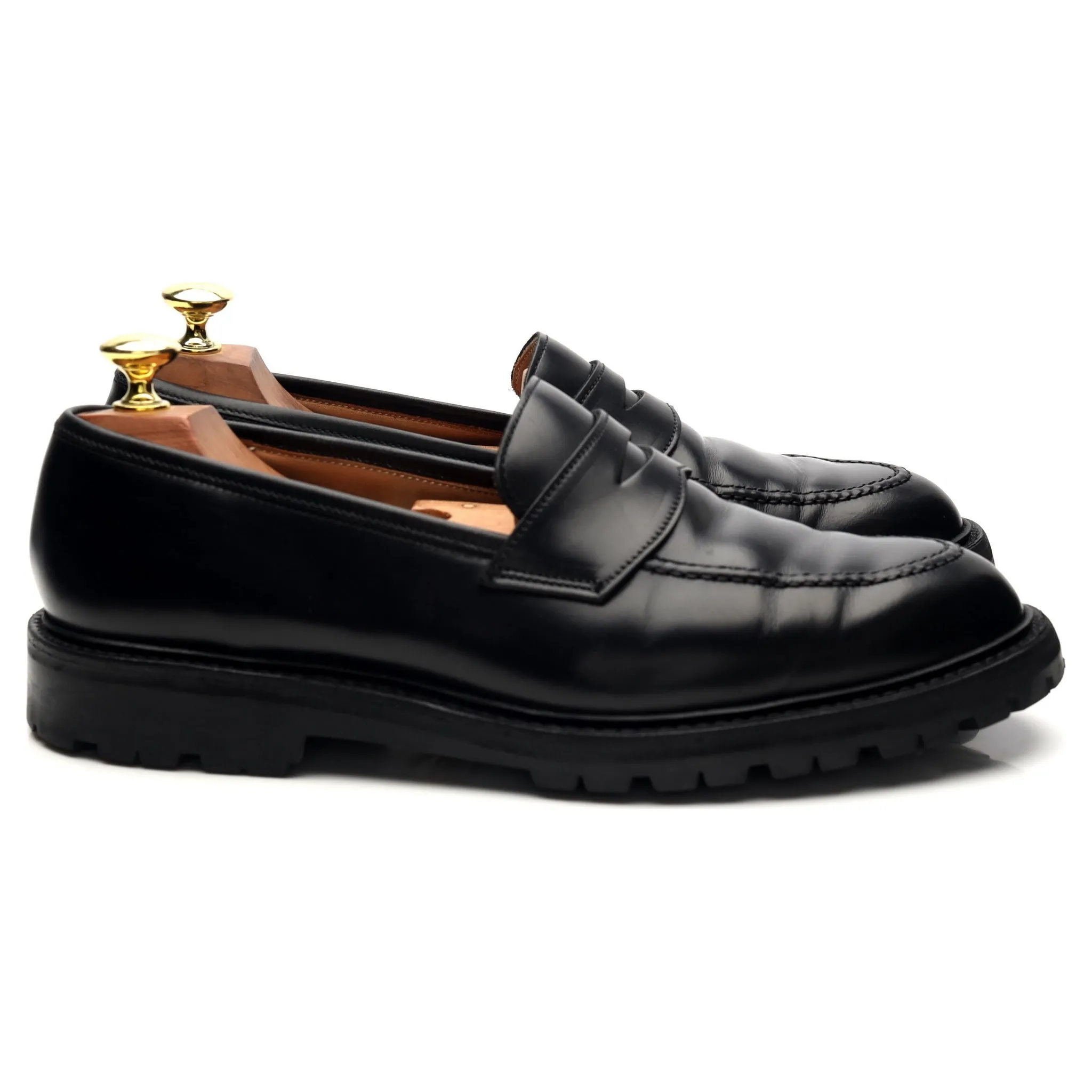 'Henley 3' Black Leather Loafers UK 7.5 E