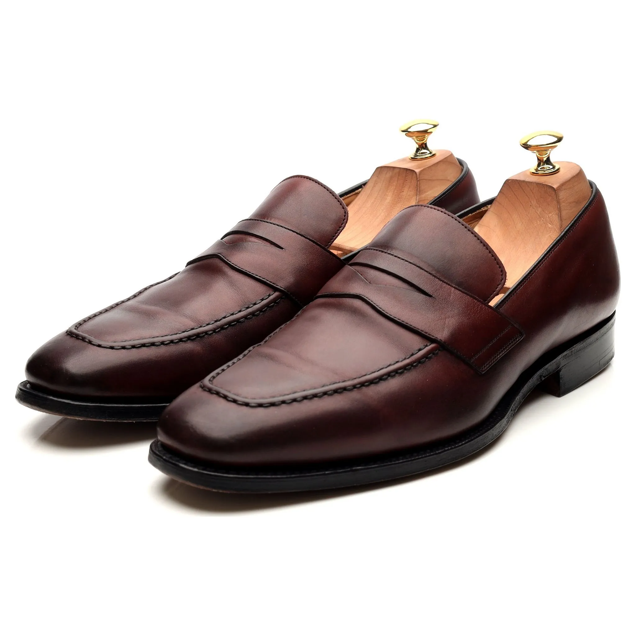 'Hertford' Burgundy Leather Loafers UK 10 F