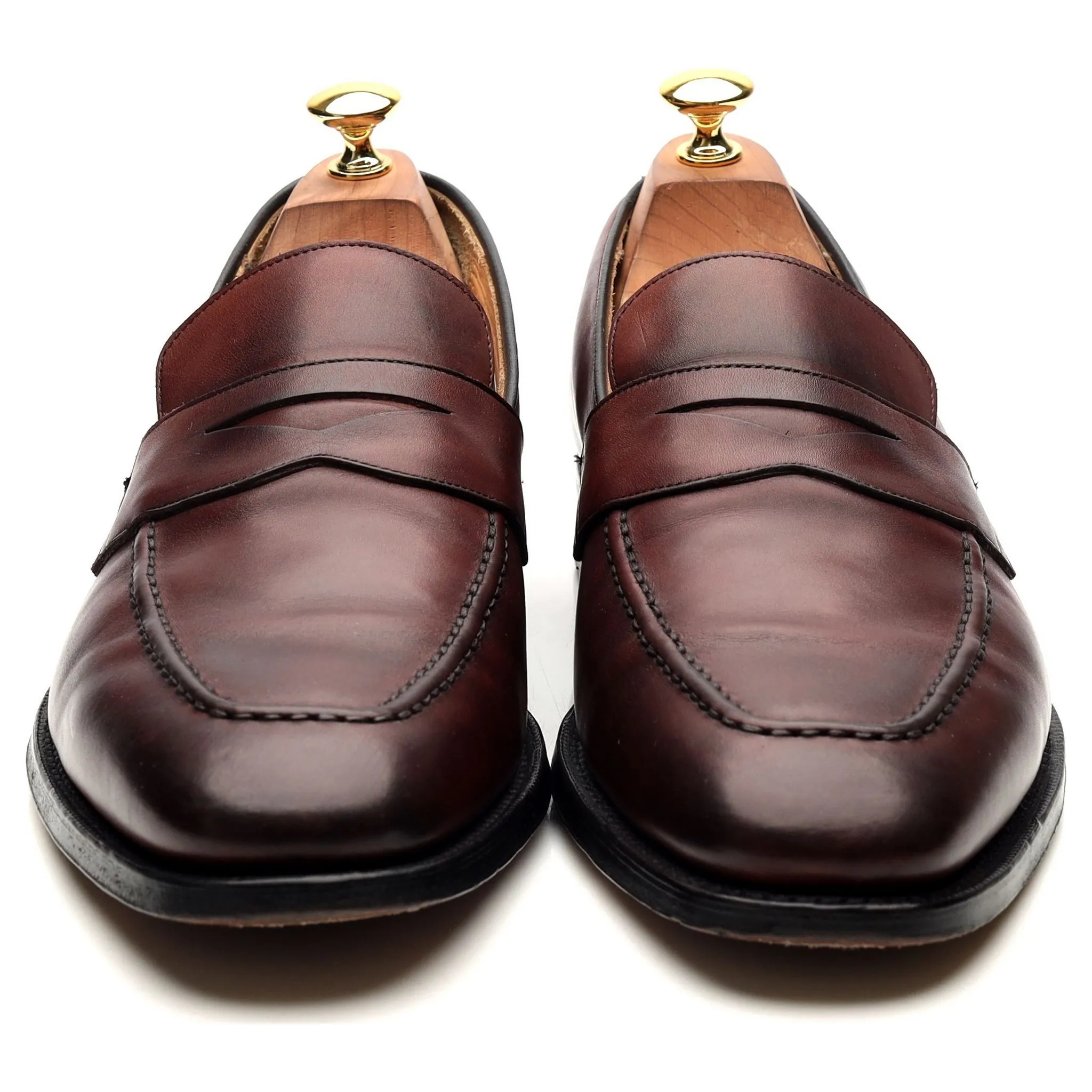 'Hertford' Burgundy Leather Loafers UK 10 F