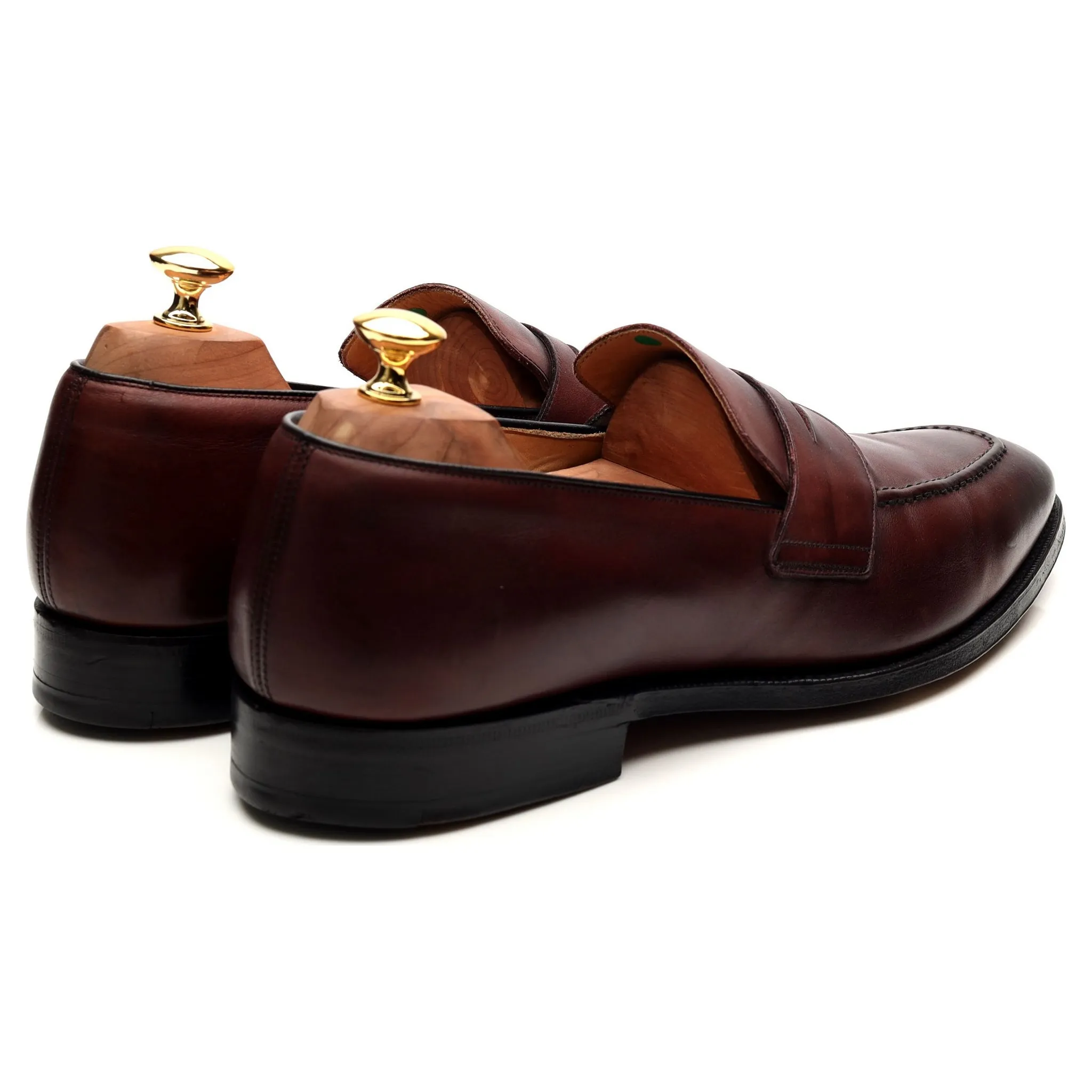 'Hertford' Burgundy Leather Loafers UK 10 F