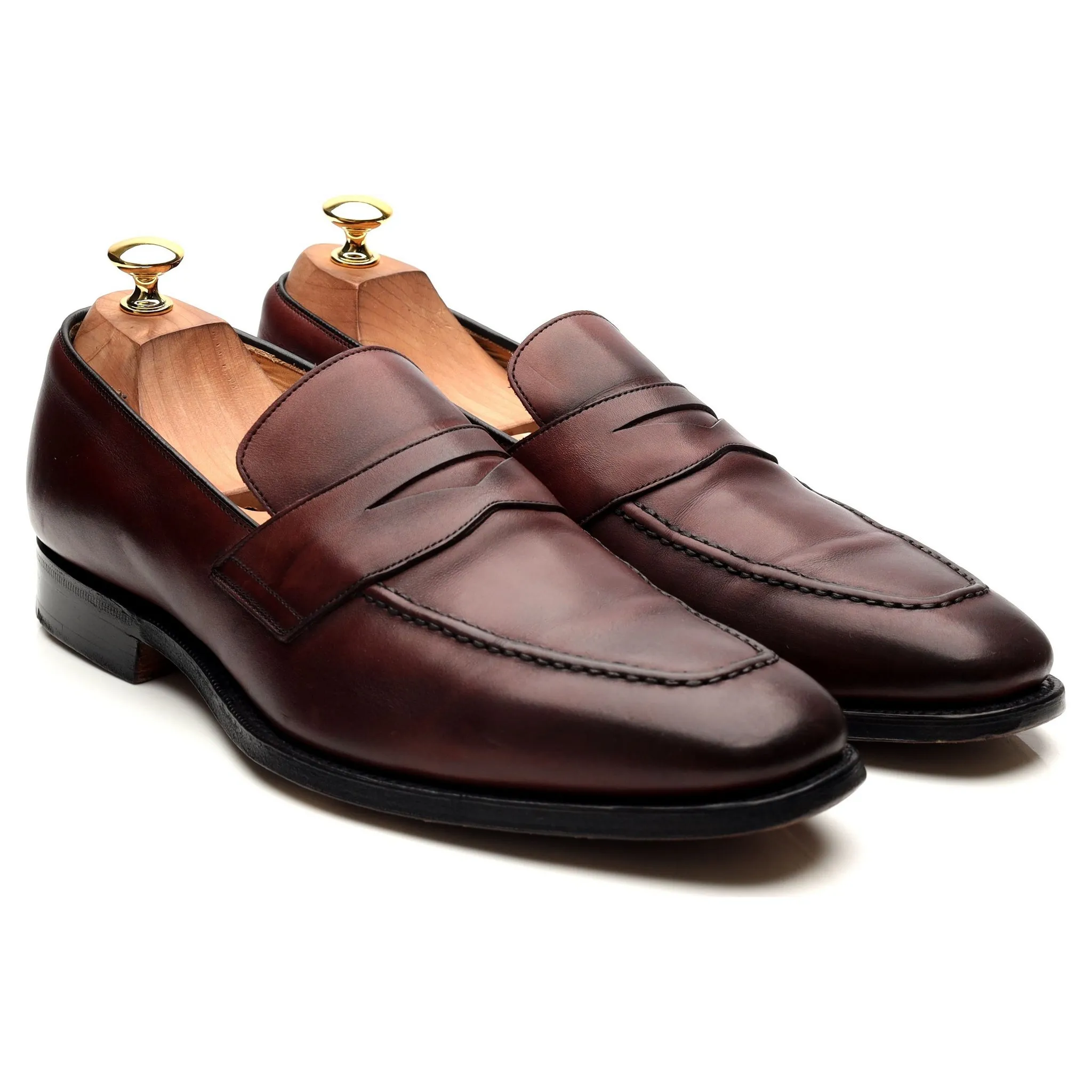 'Hertford' Burgundy Leather Loafers UK 10 F