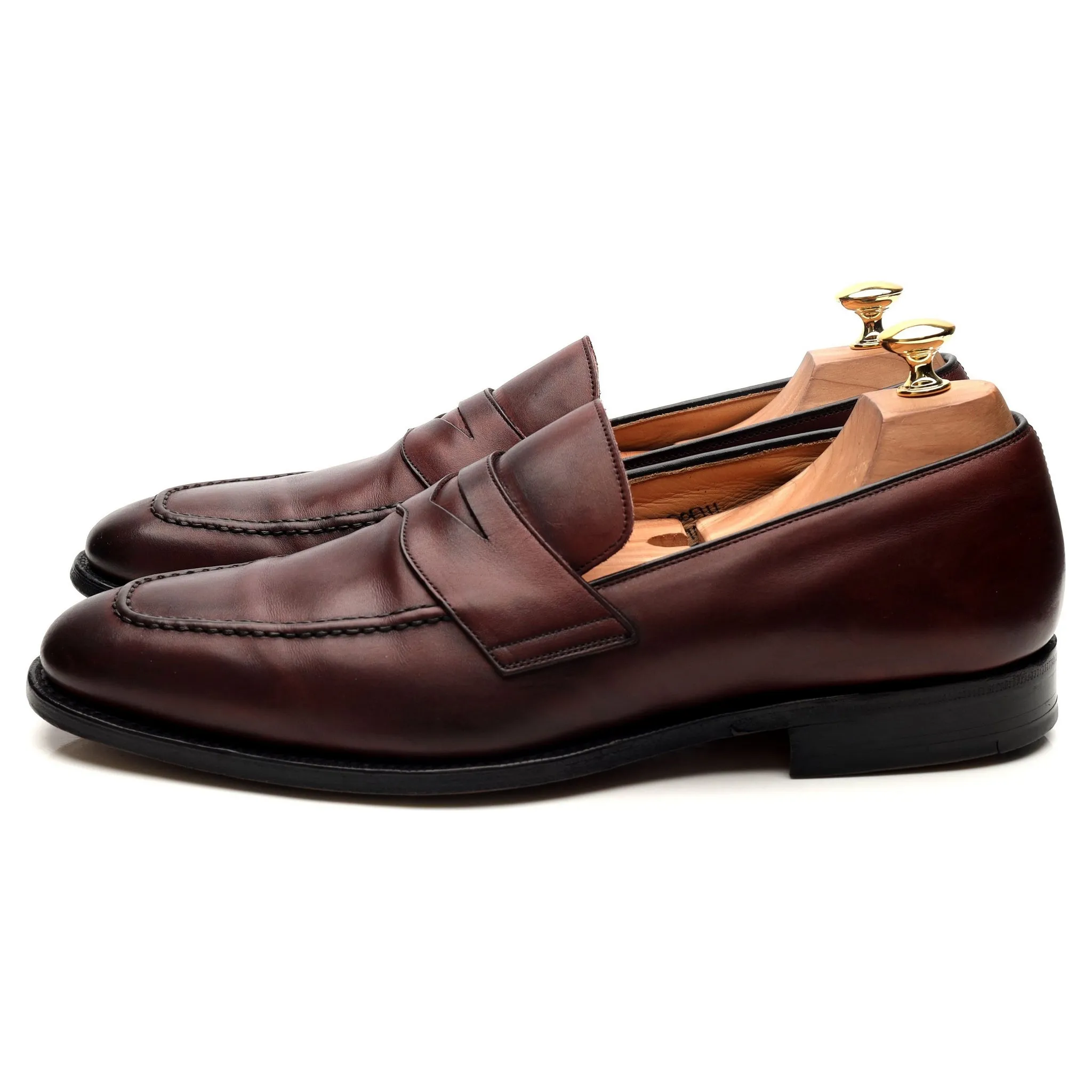 'Hertford' Burgundy Leather Loafers UK 10 F