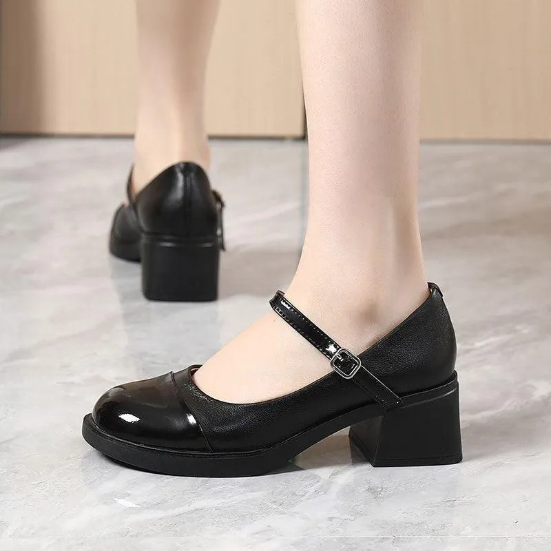 High Heel Leather Loafers in Mixed Colors for Women: TC124 Women's Casual Shoes