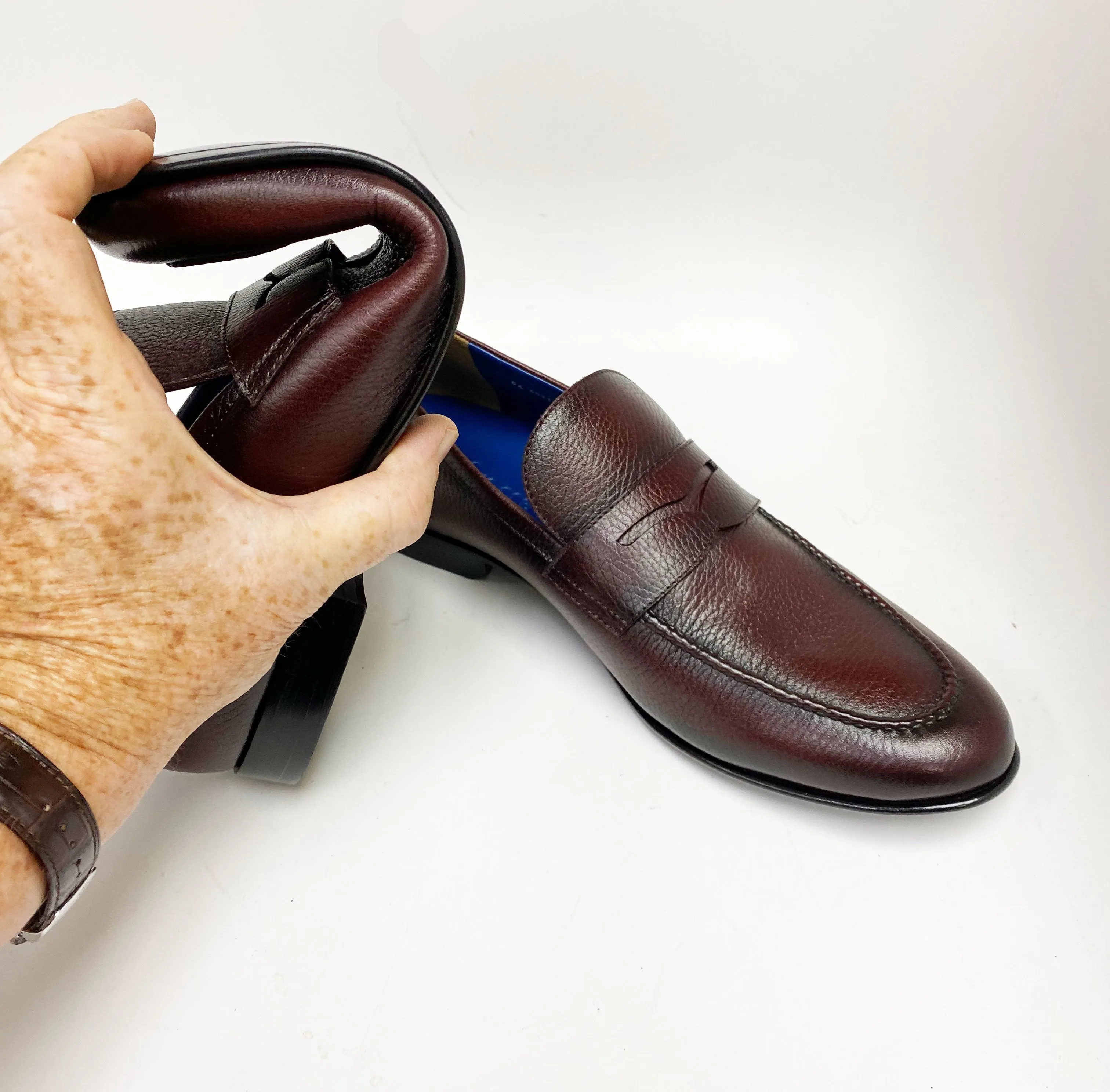 Jean Pierre Deerskin Penny Loafer Burgundy