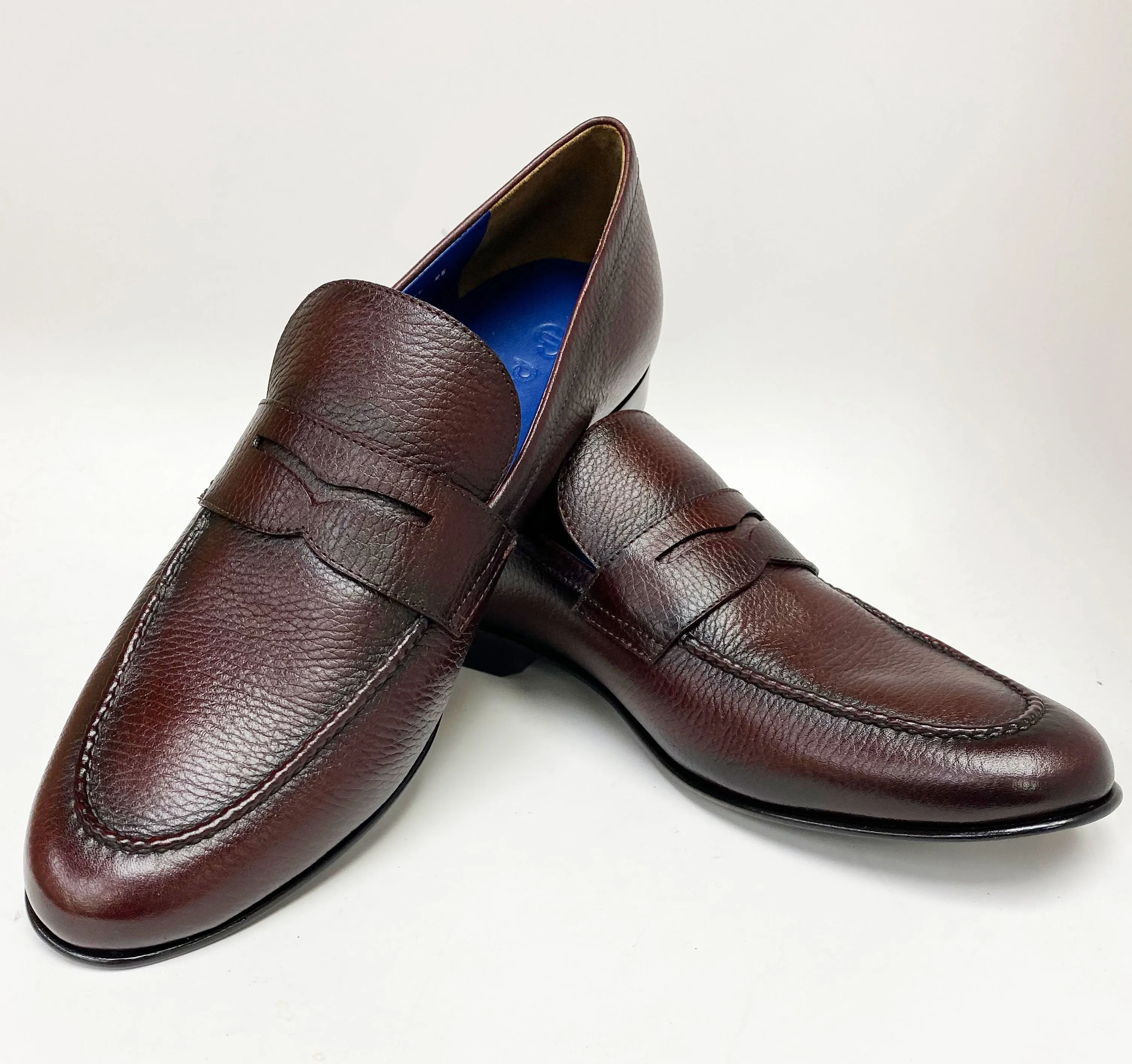 Jean Pierre Deerskin Penny Loafer Burgundy