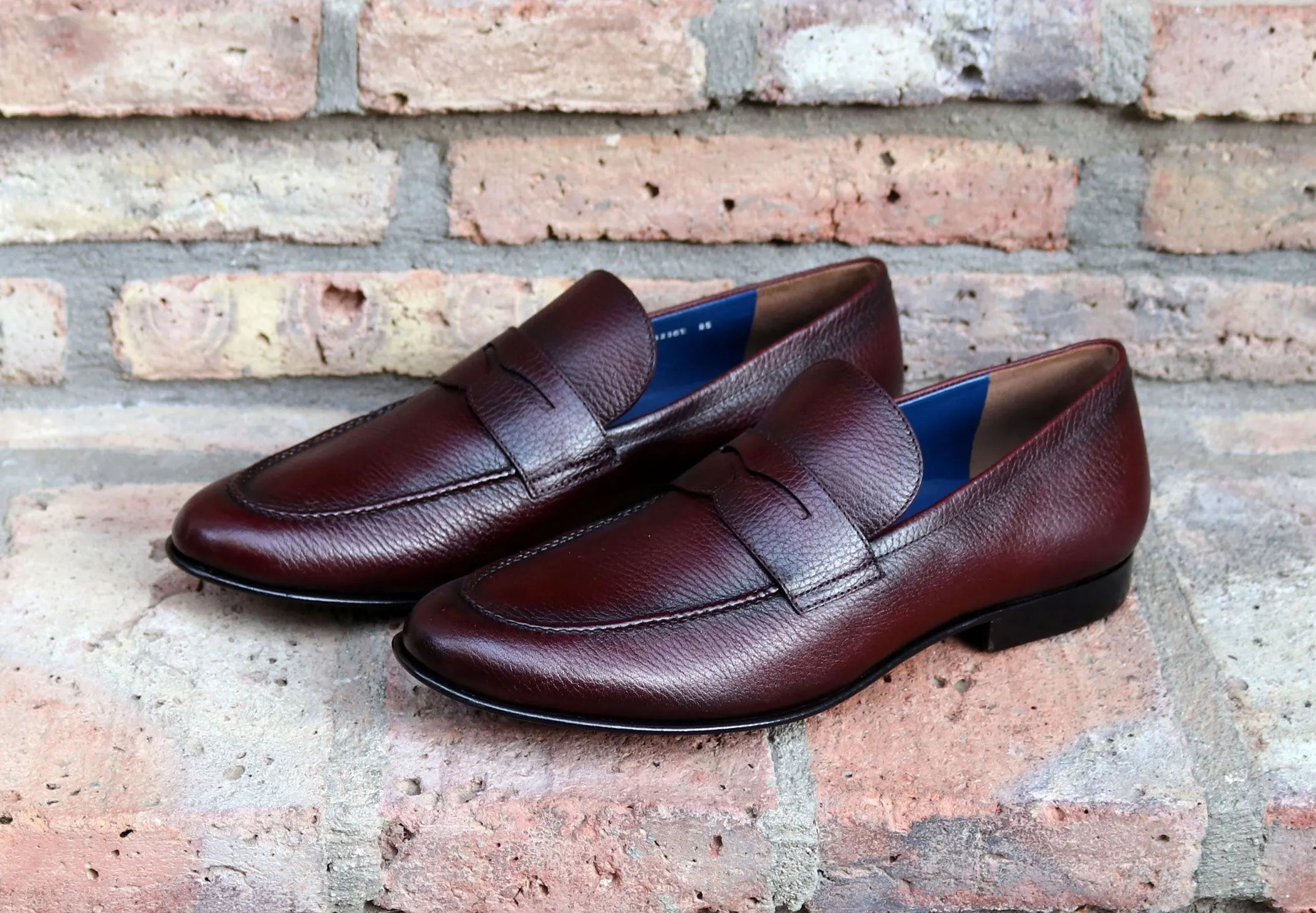 Jean Pierre Deerskin Penny Loafer Burgundy