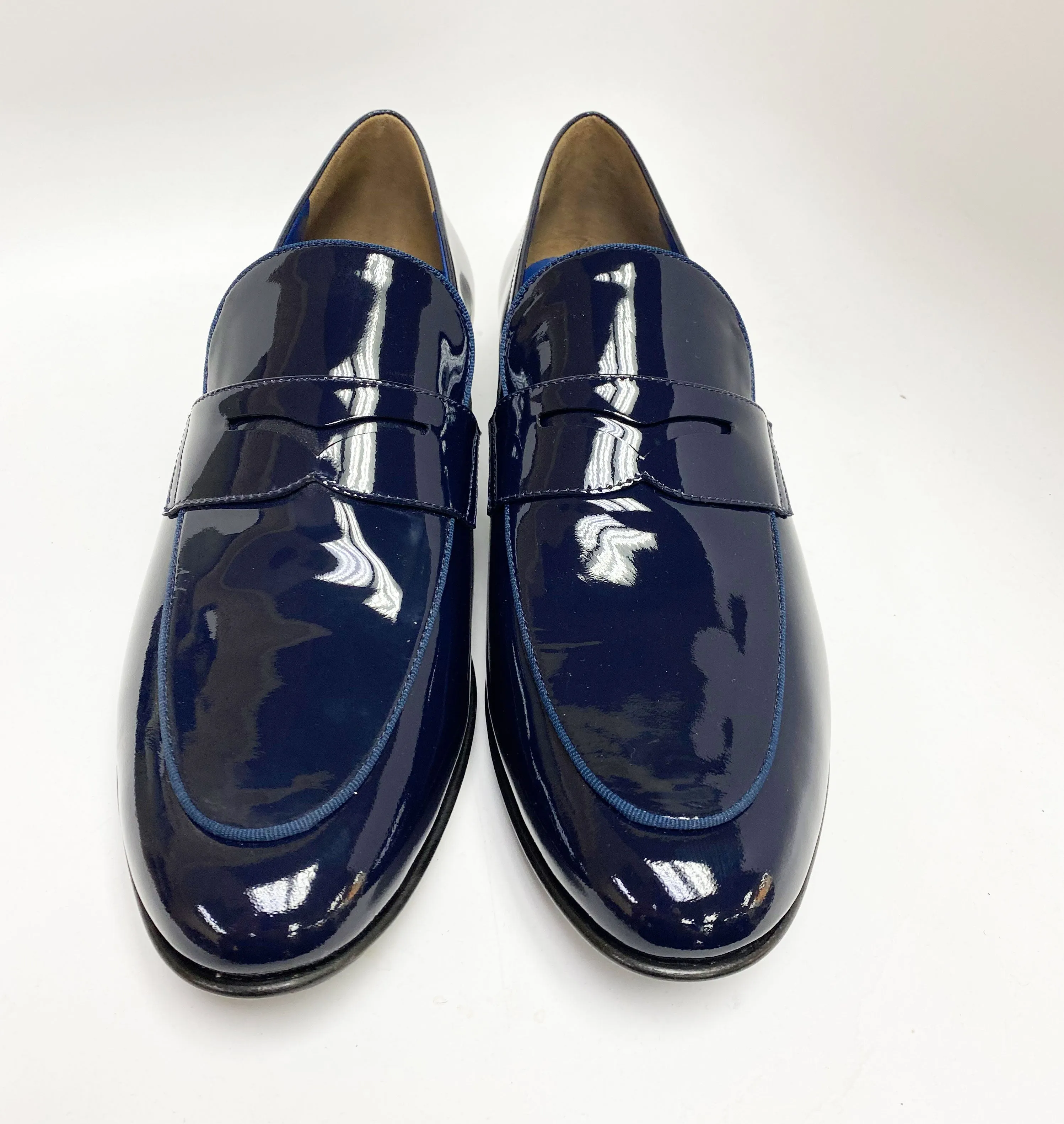 Jean Pierre Shiny Calfskin Penny Loafer Navy