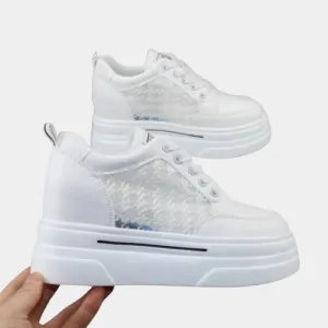 Joskaa 2024 New White Womens Platform Sneakers