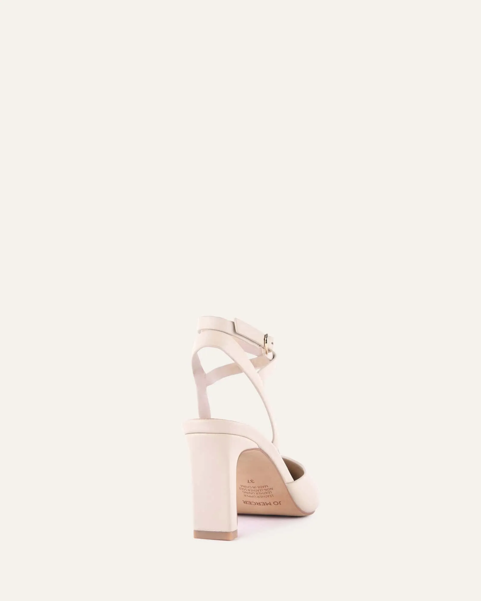 KHLOE MID HEELS SAND LEATHER