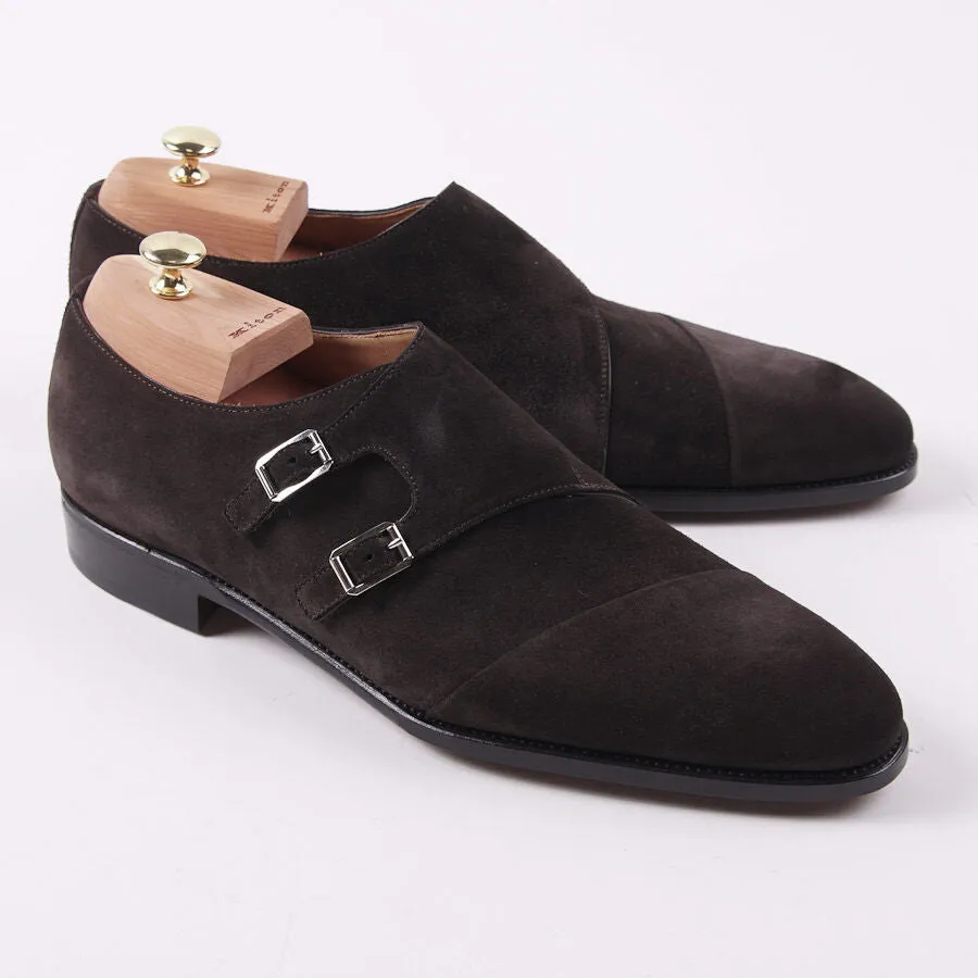 Kiton Suede Double Buckle Monk Strap