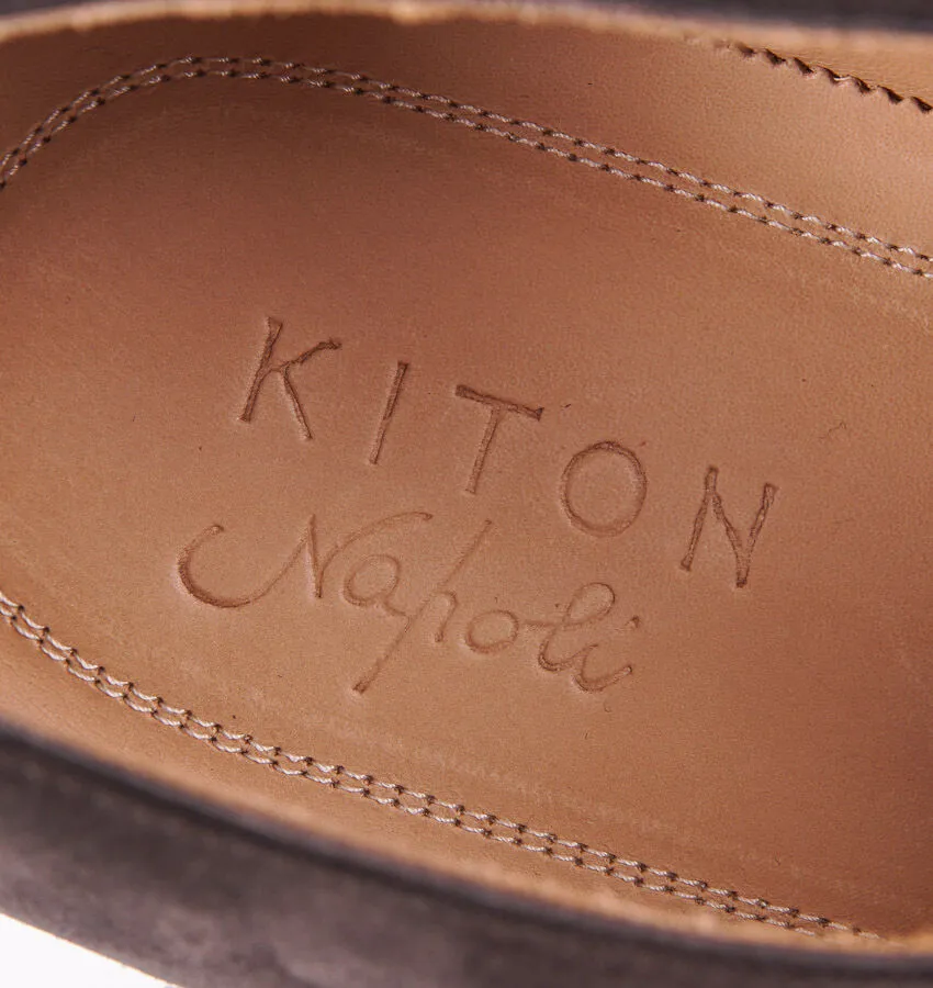 Kiton Suede Double Buckle Monk Strap