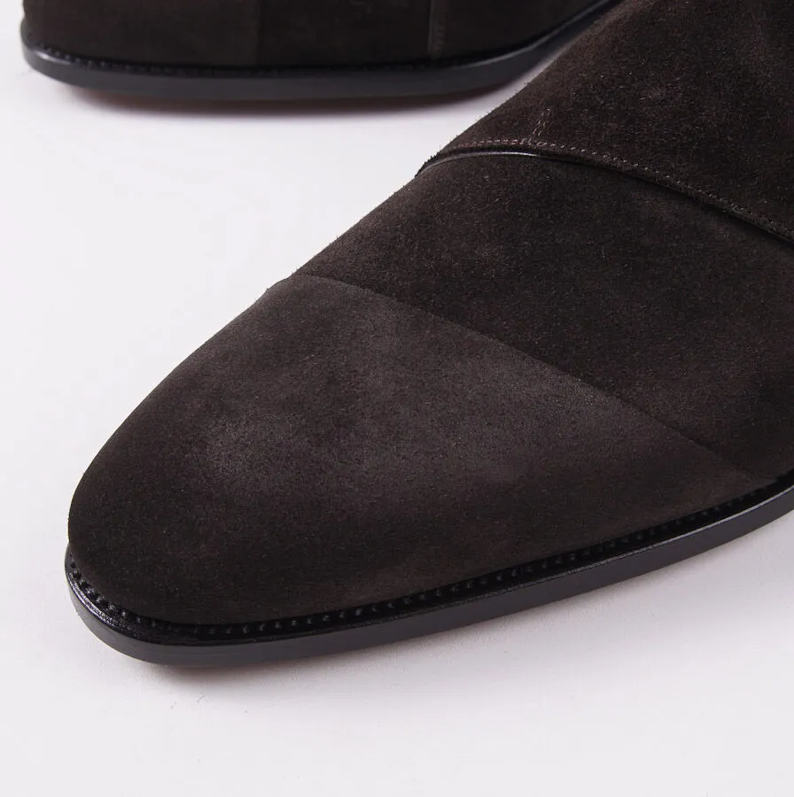 Kiton Suede Double Buckle Monk Strap