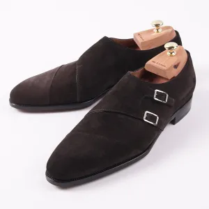 Kiton Suede Double Buckle Monk Strap