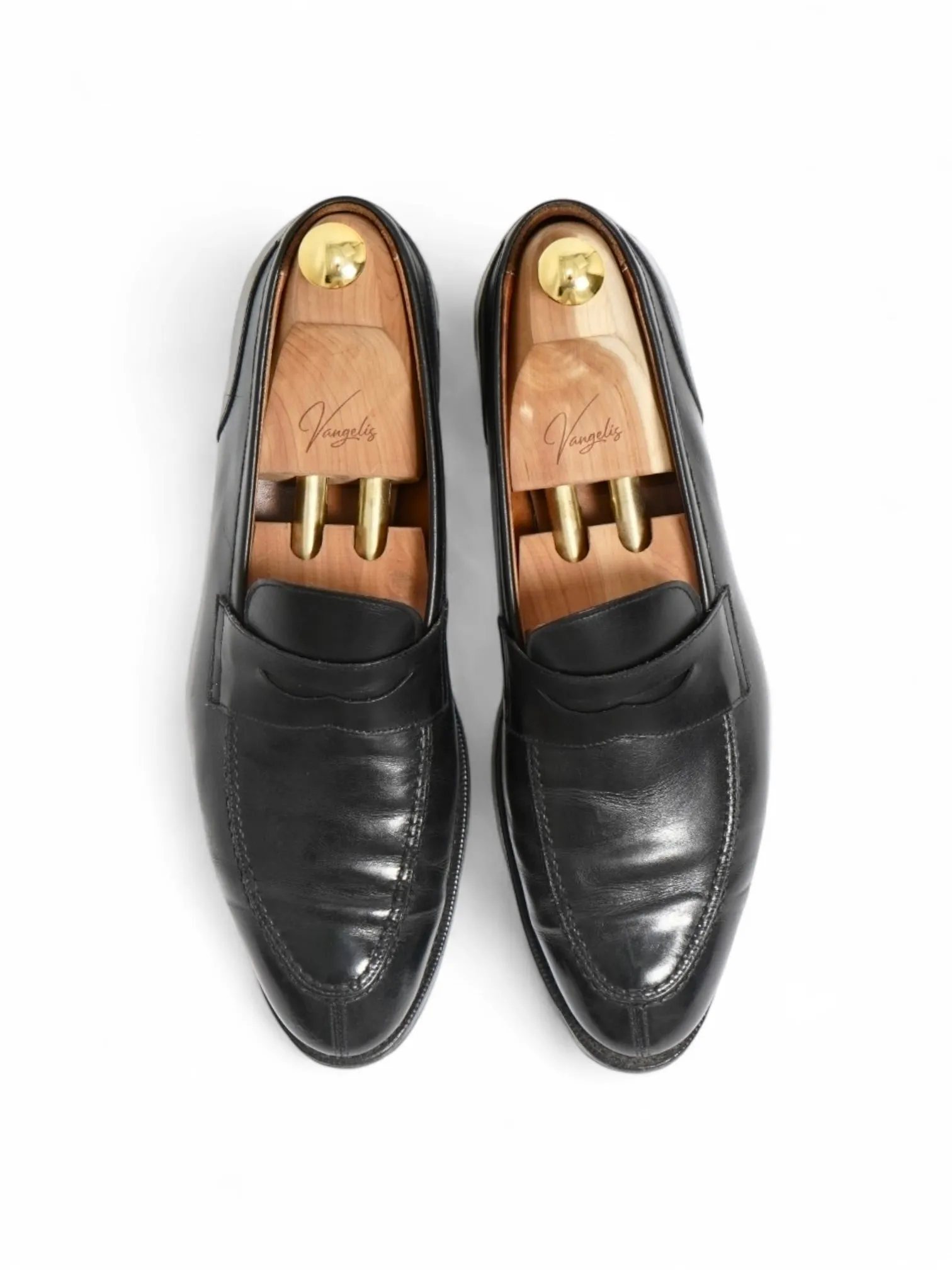 Löf & Tung - Black Split Toe Penny Loafers UK 10/EU 44