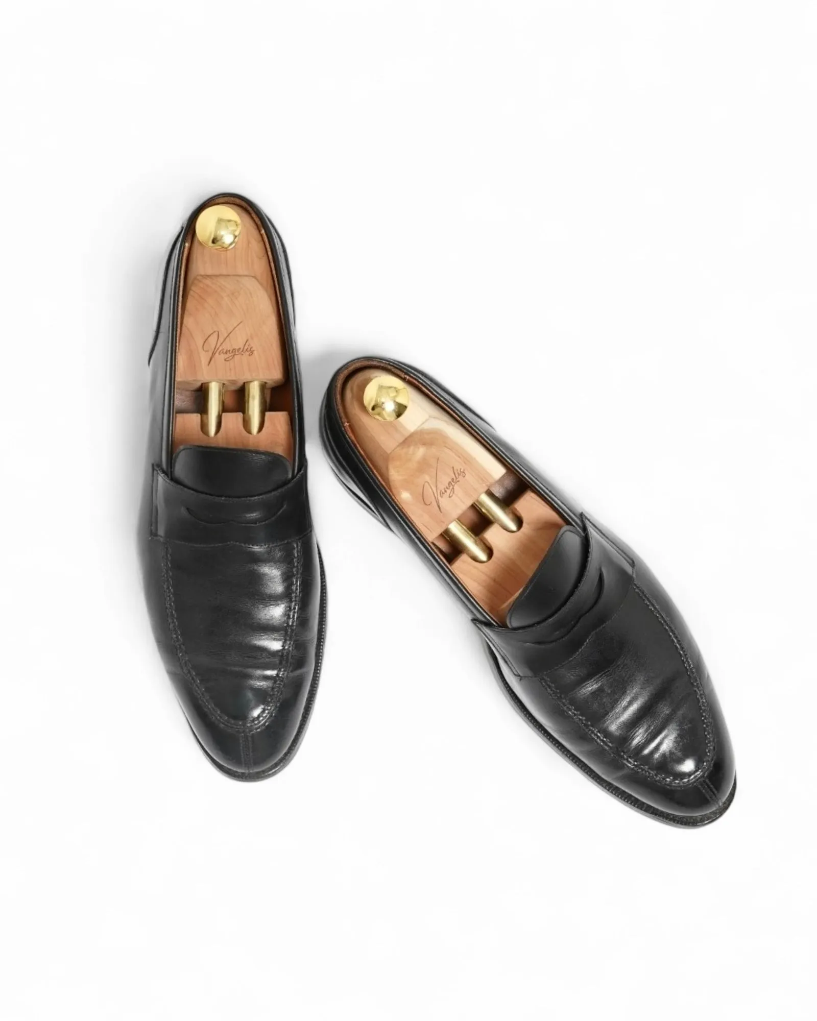 Löf & Tung - Black Split Toe Penny Loafers UK 10/EU 44