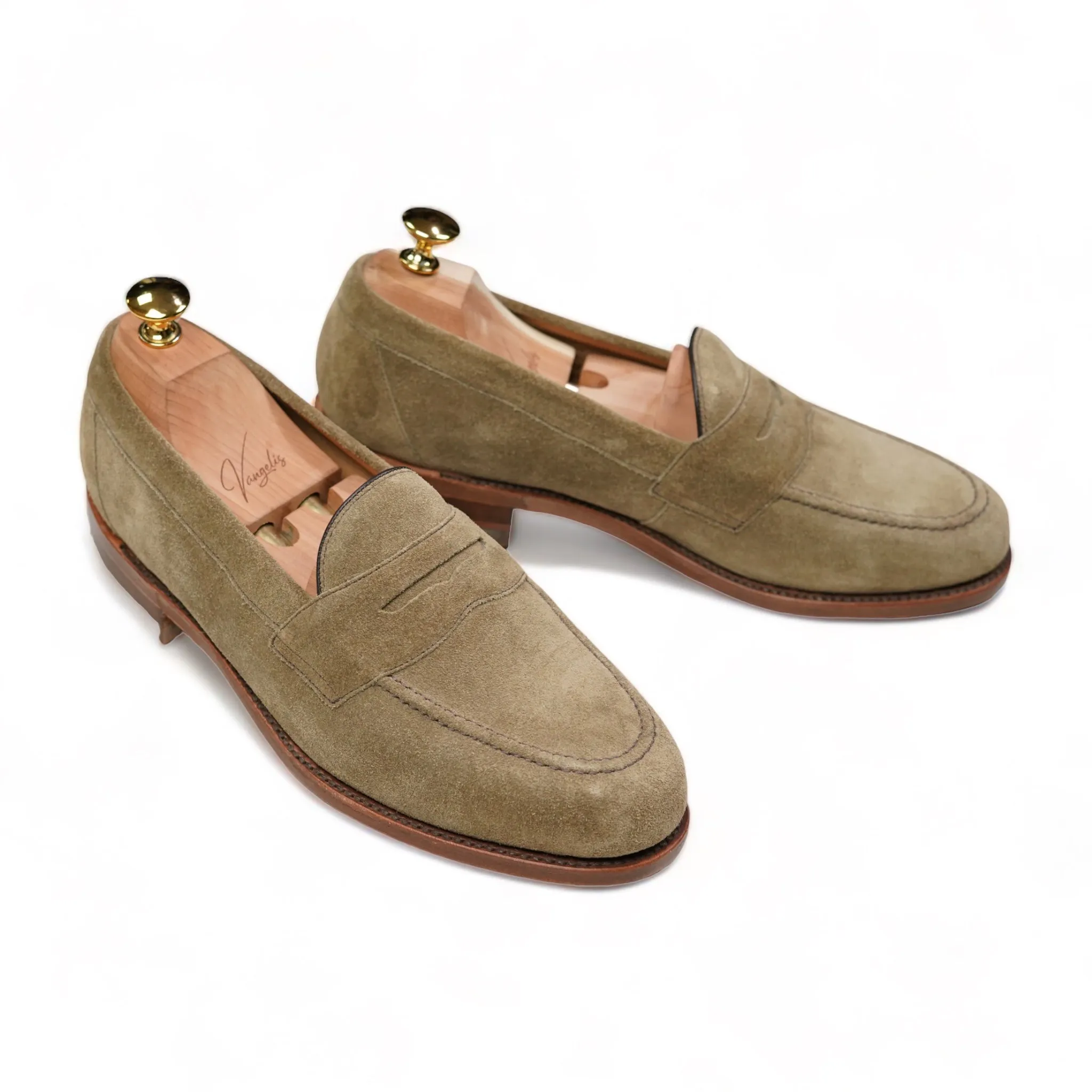 Loake - Beige Imperial Suede Penny Loafers UK 8,5 / EU 42,5