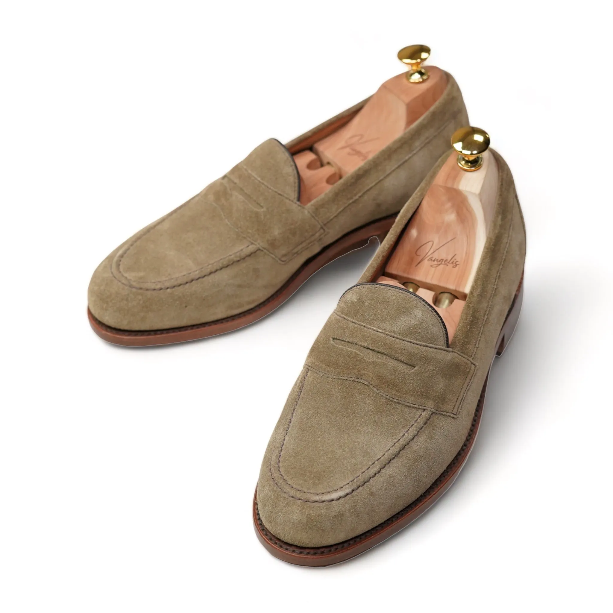 Loake - Beige Imperial Suede Penny Loafers UK 8,5 / EU 42,5