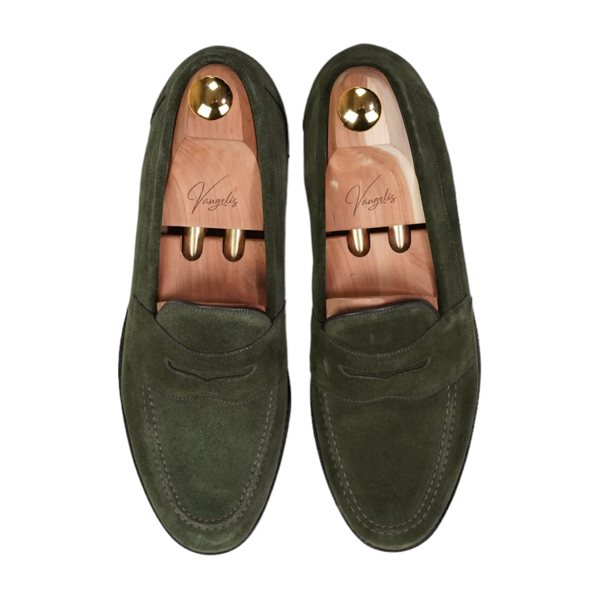 Loake - Forest Green Imperial Suede Penny Loafers UK 8,5 / EU 42,5