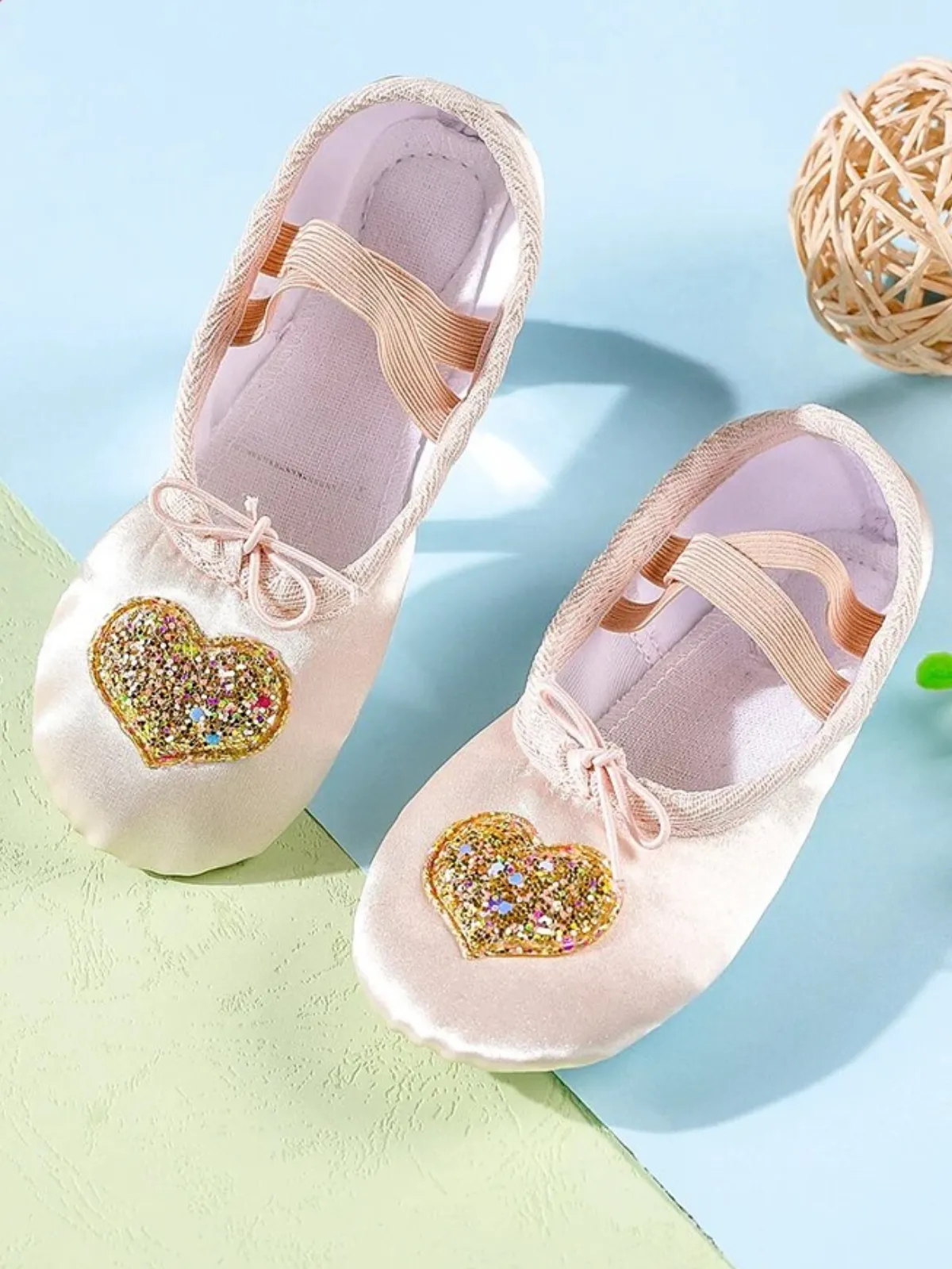 Love and Pliés Heart Toe Ballet Shoes By Liv and Mia